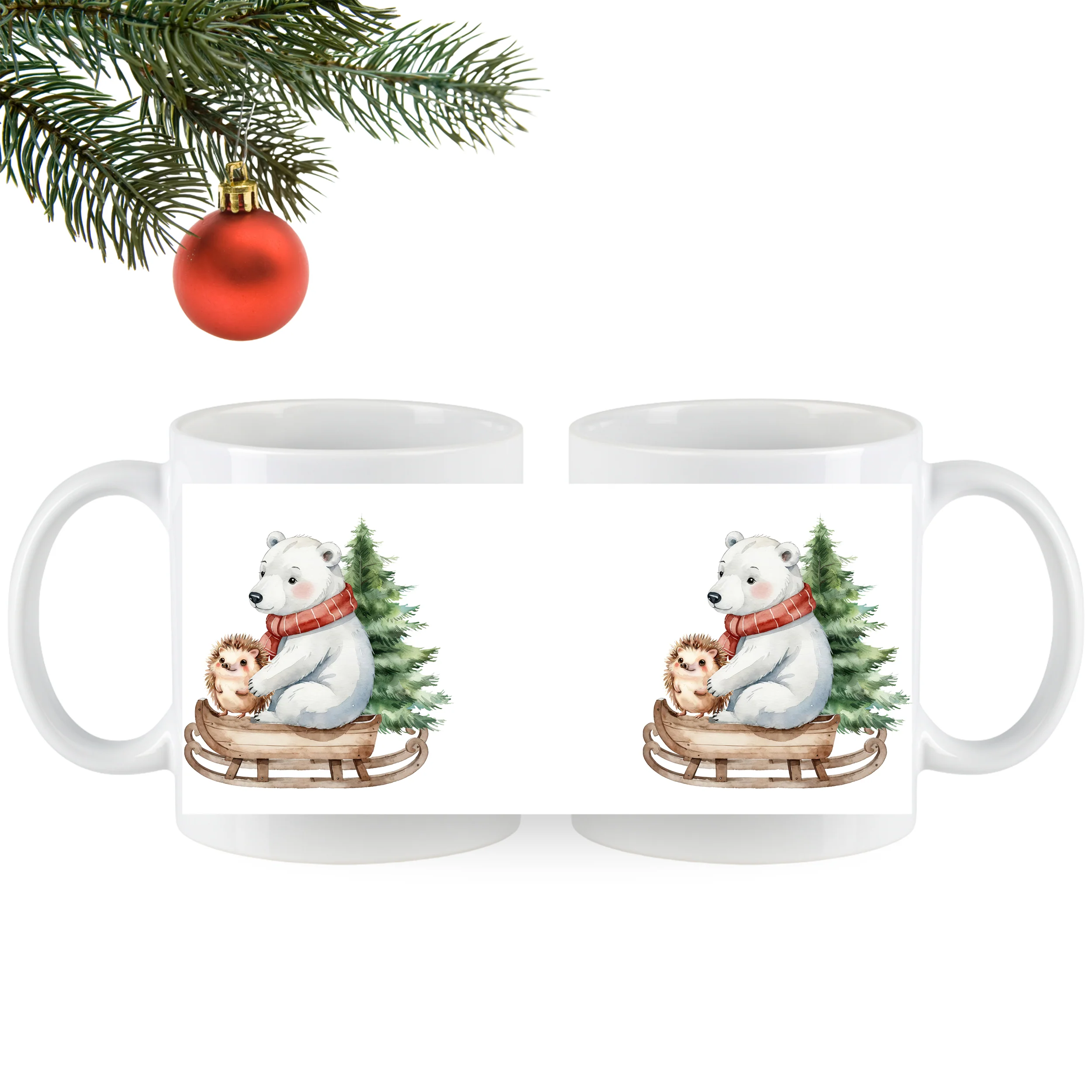Tasse Weihnachtsbär mit Igel - Image 5