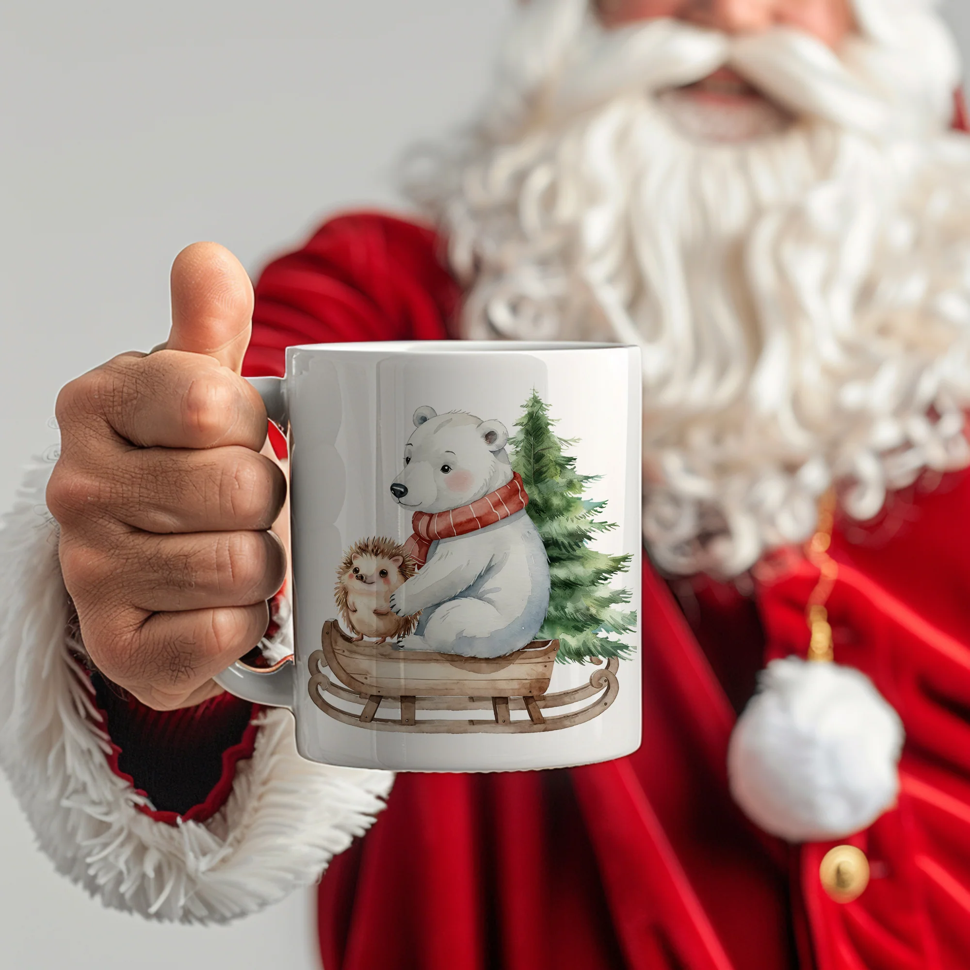 Tasse Weihnachtsbär mit Igel - Image 6