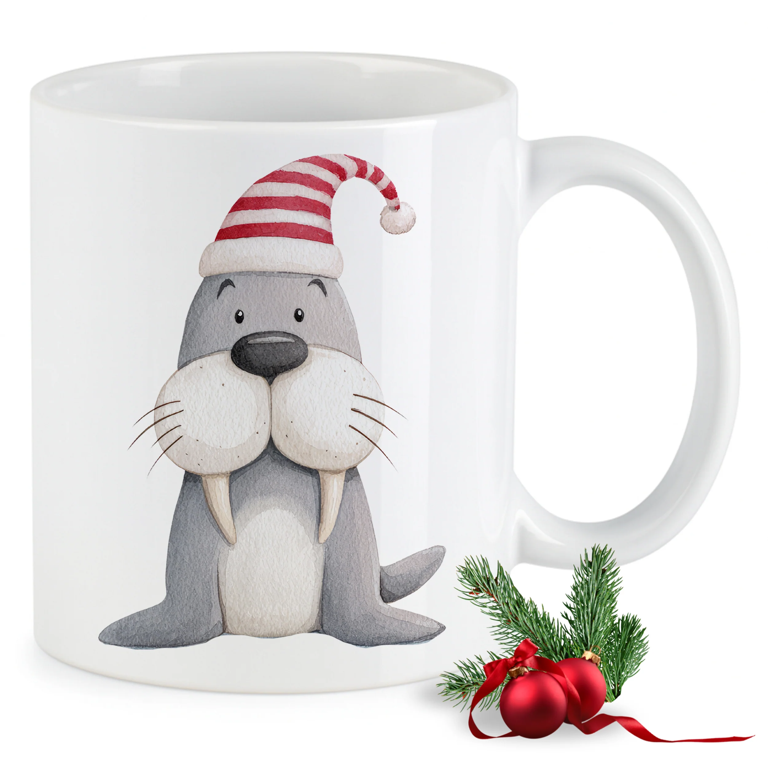 Tasse Weihnachtswalross