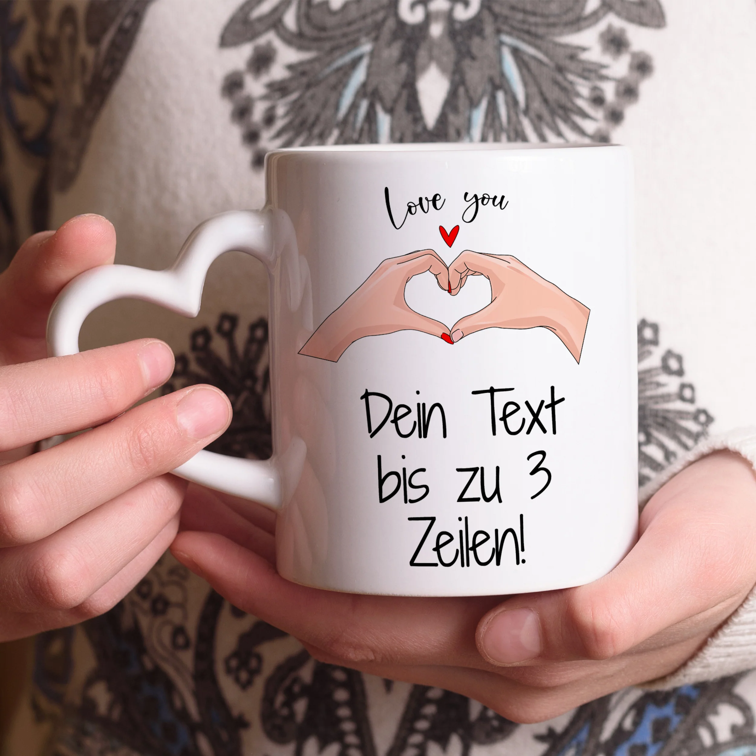 Tassen Set mit Herzmotiv - Liebevoll personalisierbar - Image 3