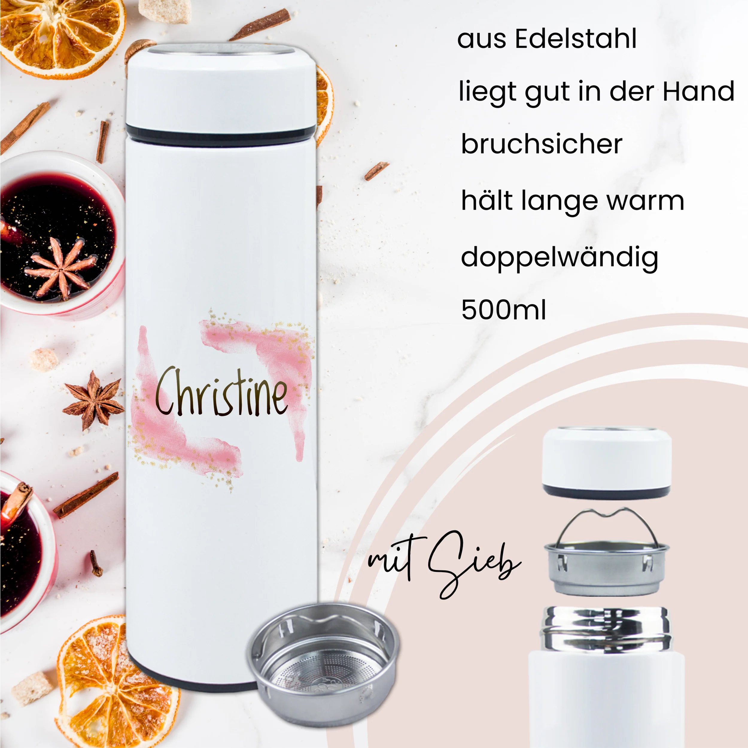 Tee Thermobecher mit individuellem Namen - Für Teeliebhaber - Image 3