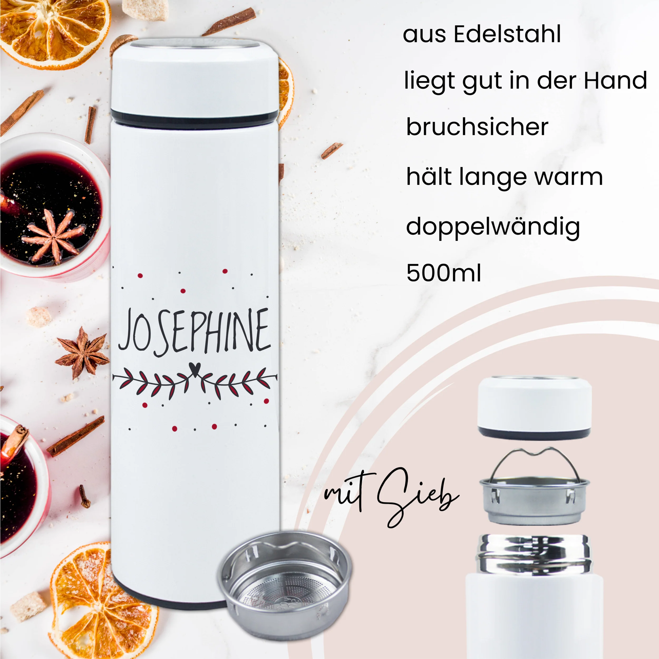 Tee Thermobecher mit individuellem Namen - Perfekter Begleiter für Teeliebhaber - Image 3