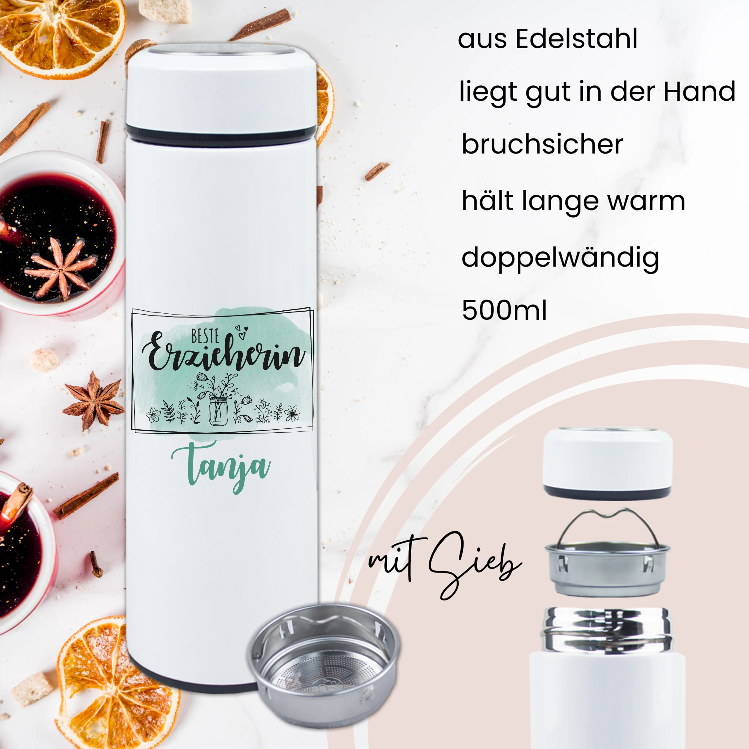 Tee Thermoflasche Beste Erzählerin - Für deine besten Geschichten - Image 3