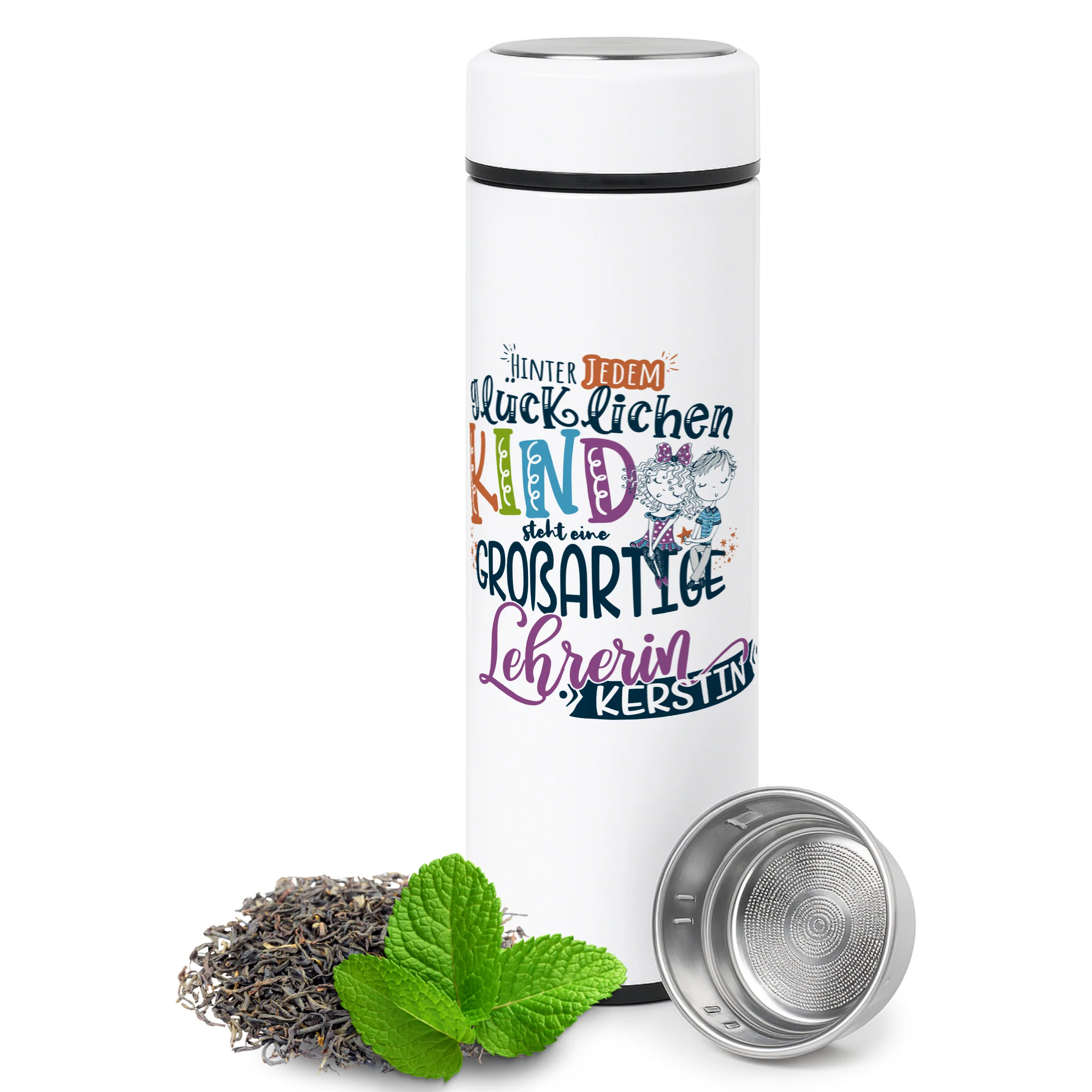 Tee Thermoflasche mit Lehrermotiv - Für besondere Momente