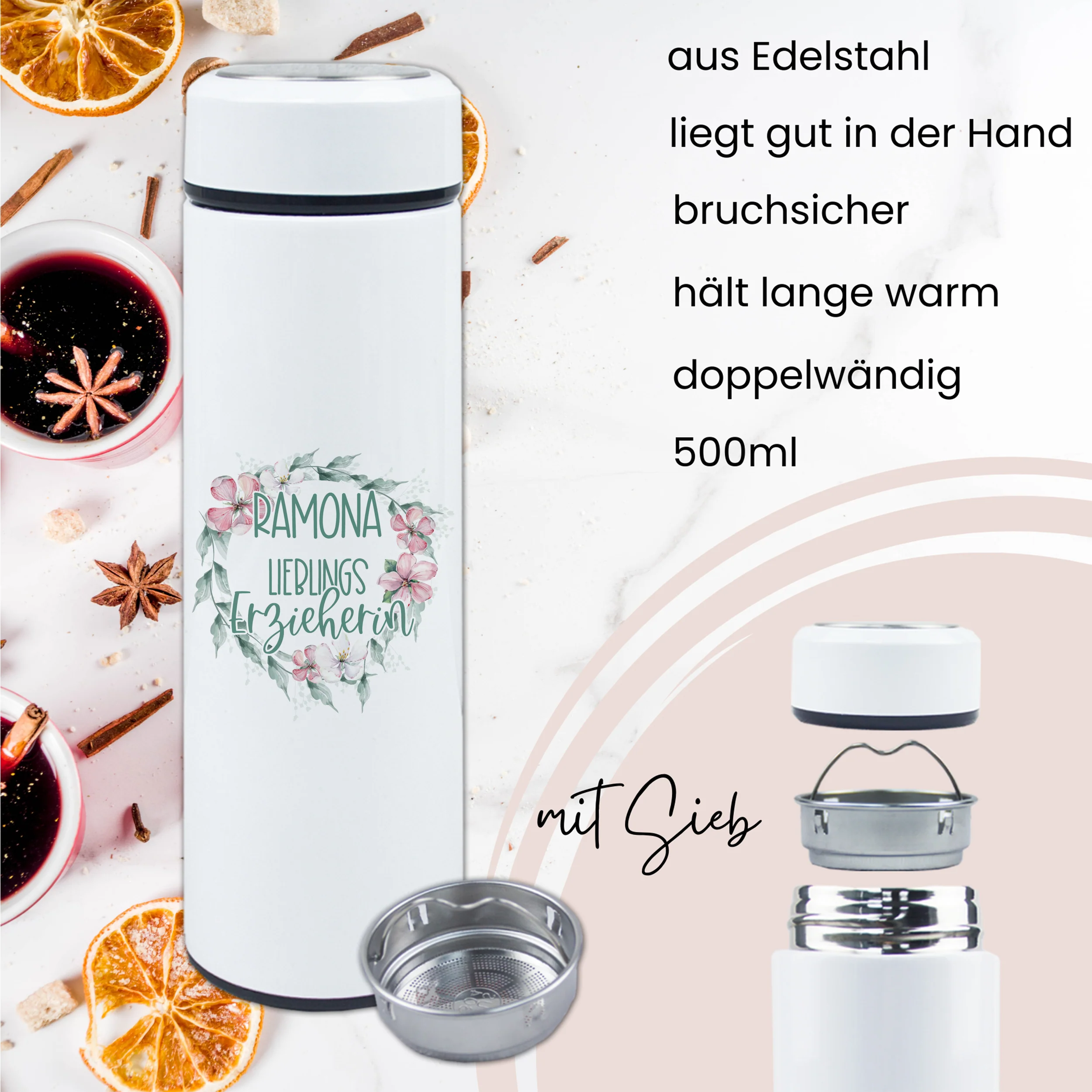 Tee Thermoflasche Lieblingserzieherin - Image 3