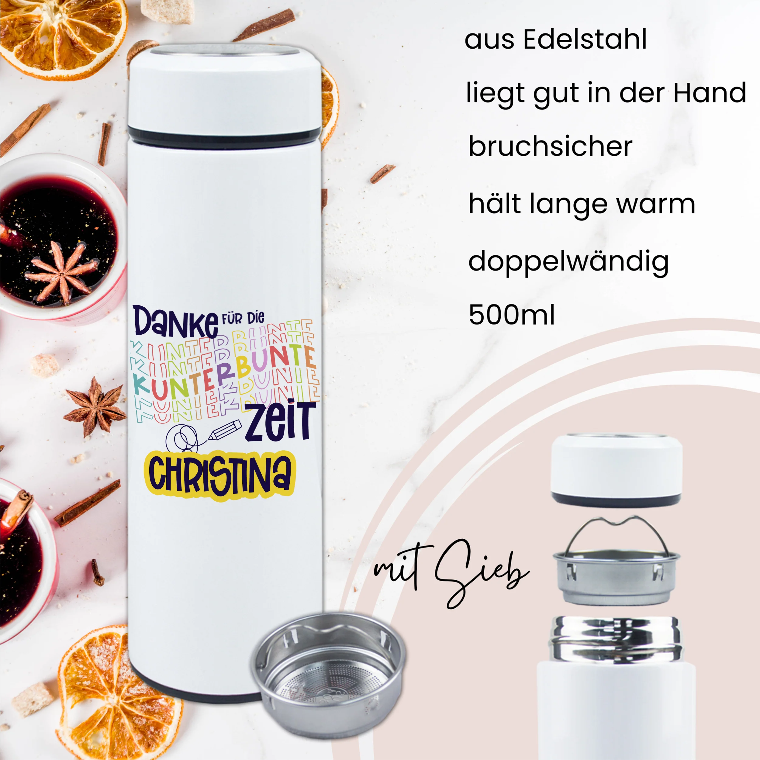 Tee Thermoflasche mit persönlicher Note - Für entspannte Genussmomente - Image 3