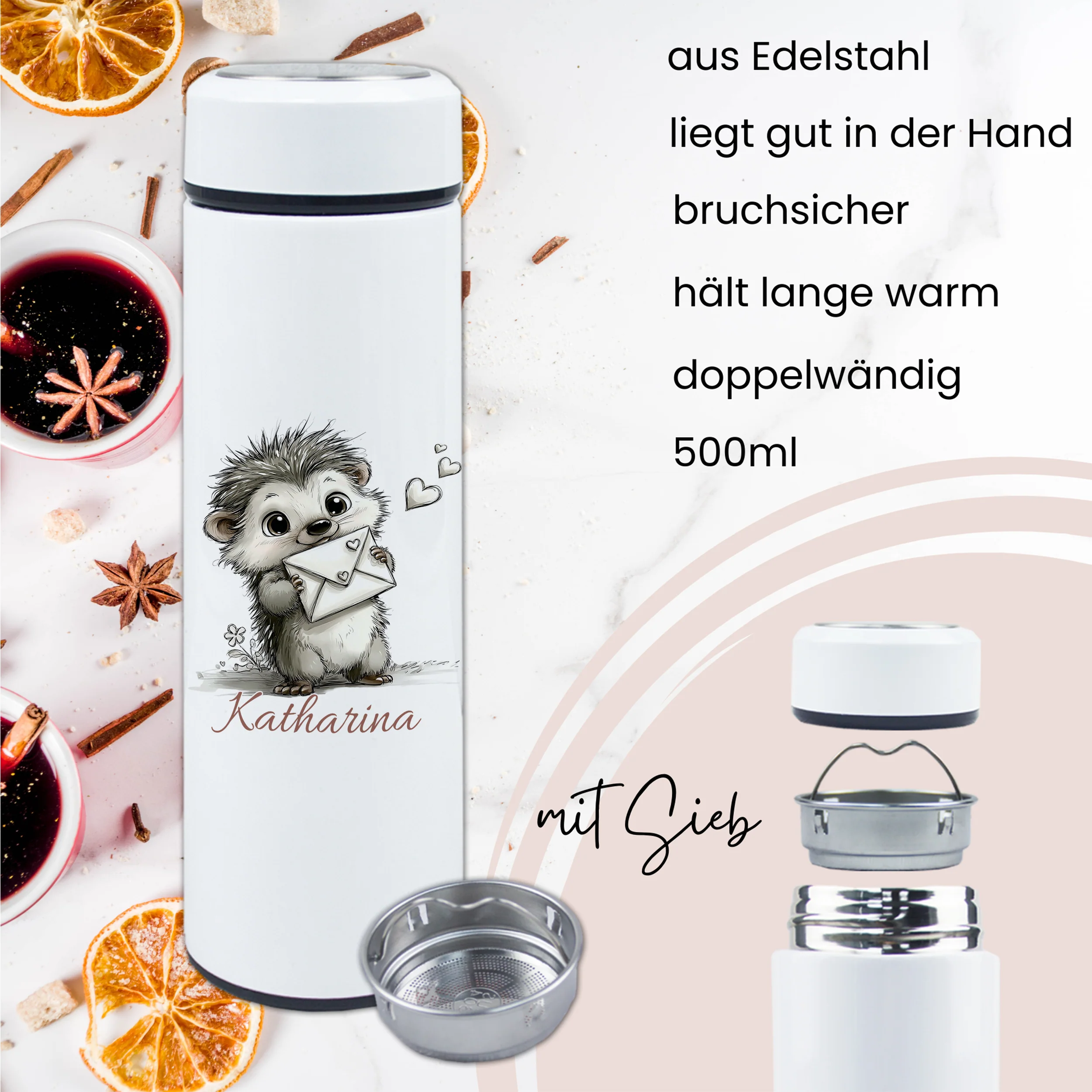 Tee-Thermosflasche Igel - Für deine warmen Momente - Image 3