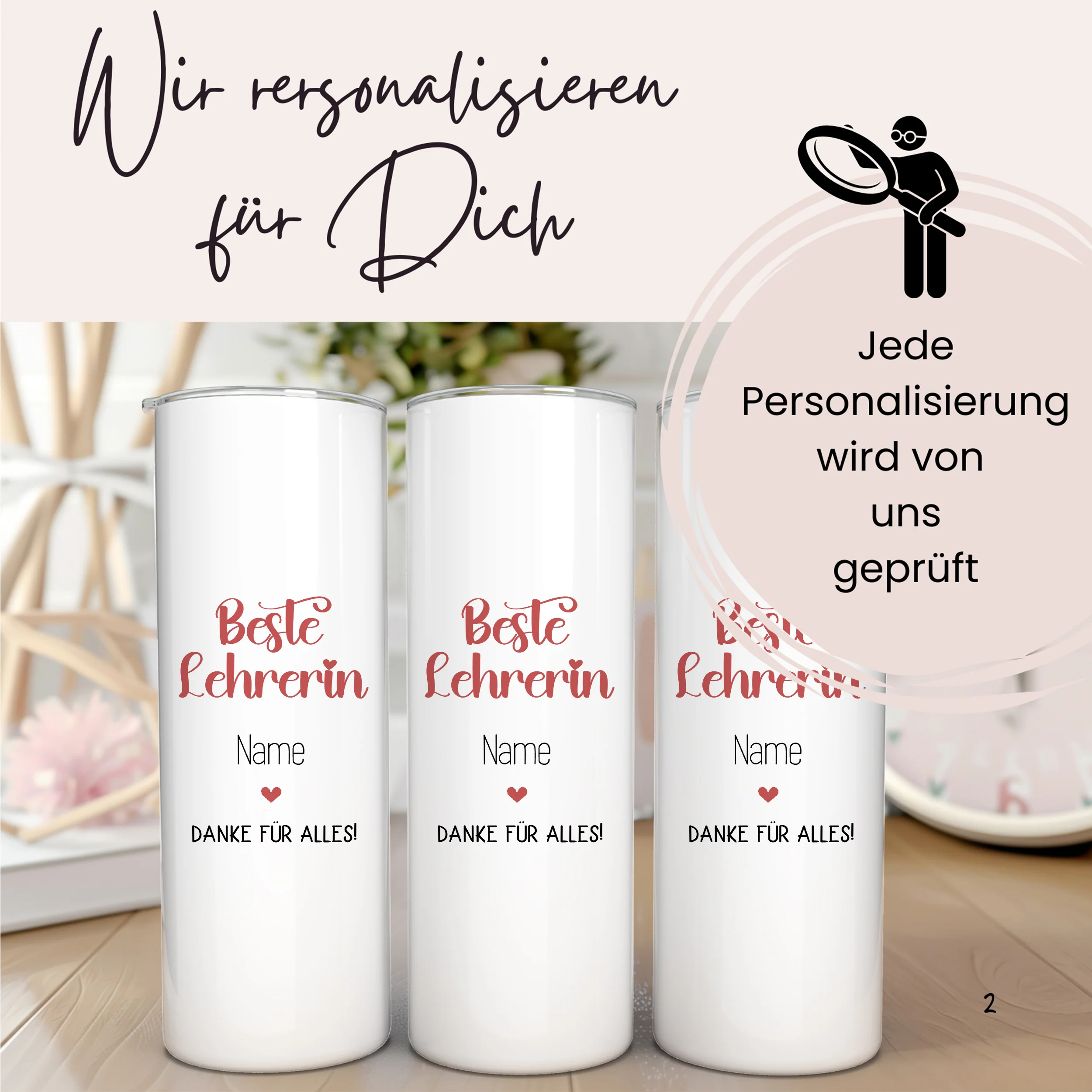 Thermobecher Beste Lehrerin - Ein Dankeschön für deine Hingabe - Image 2