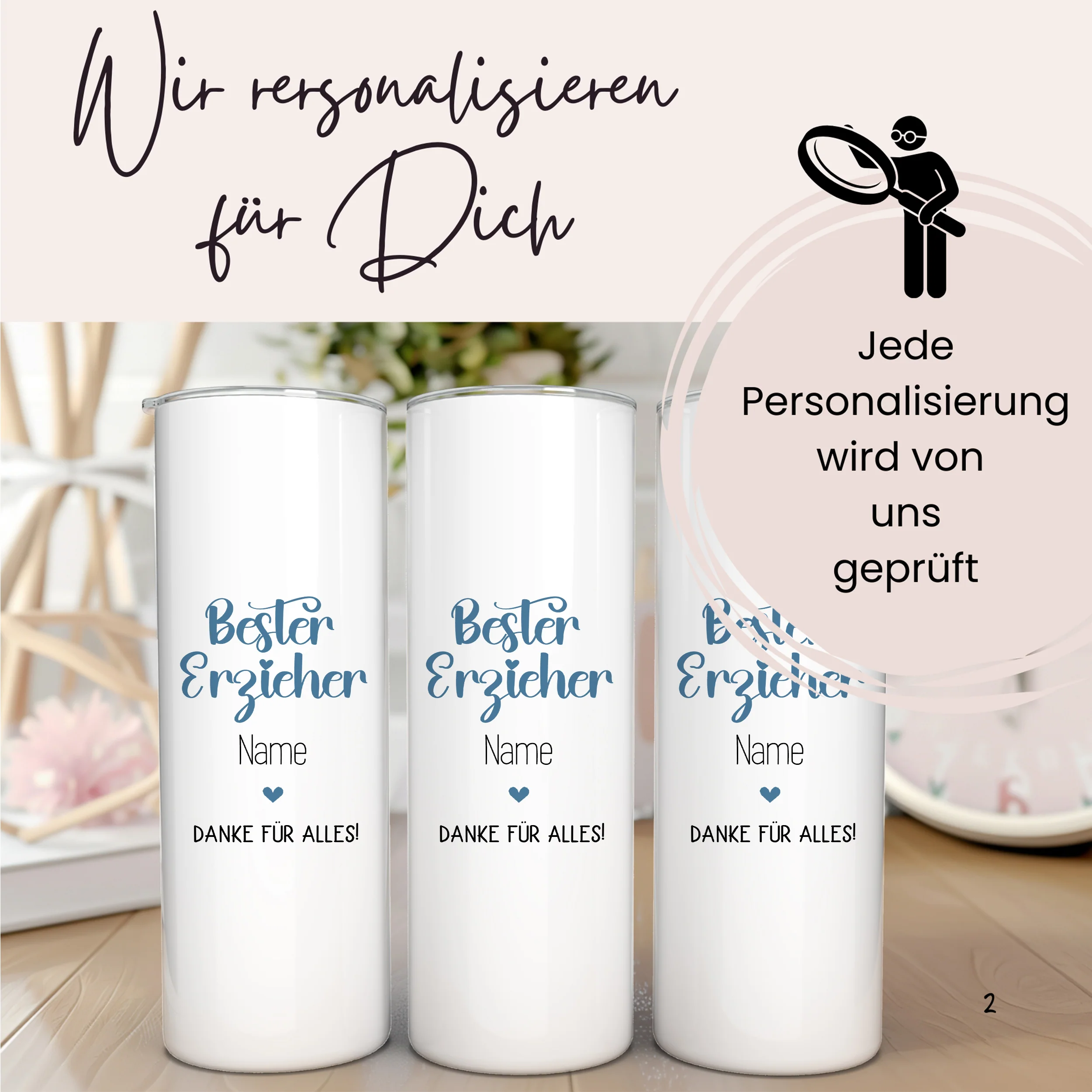 Thermobecher Bester Erzieher - Ein Dankeschön für Alles - Image 2