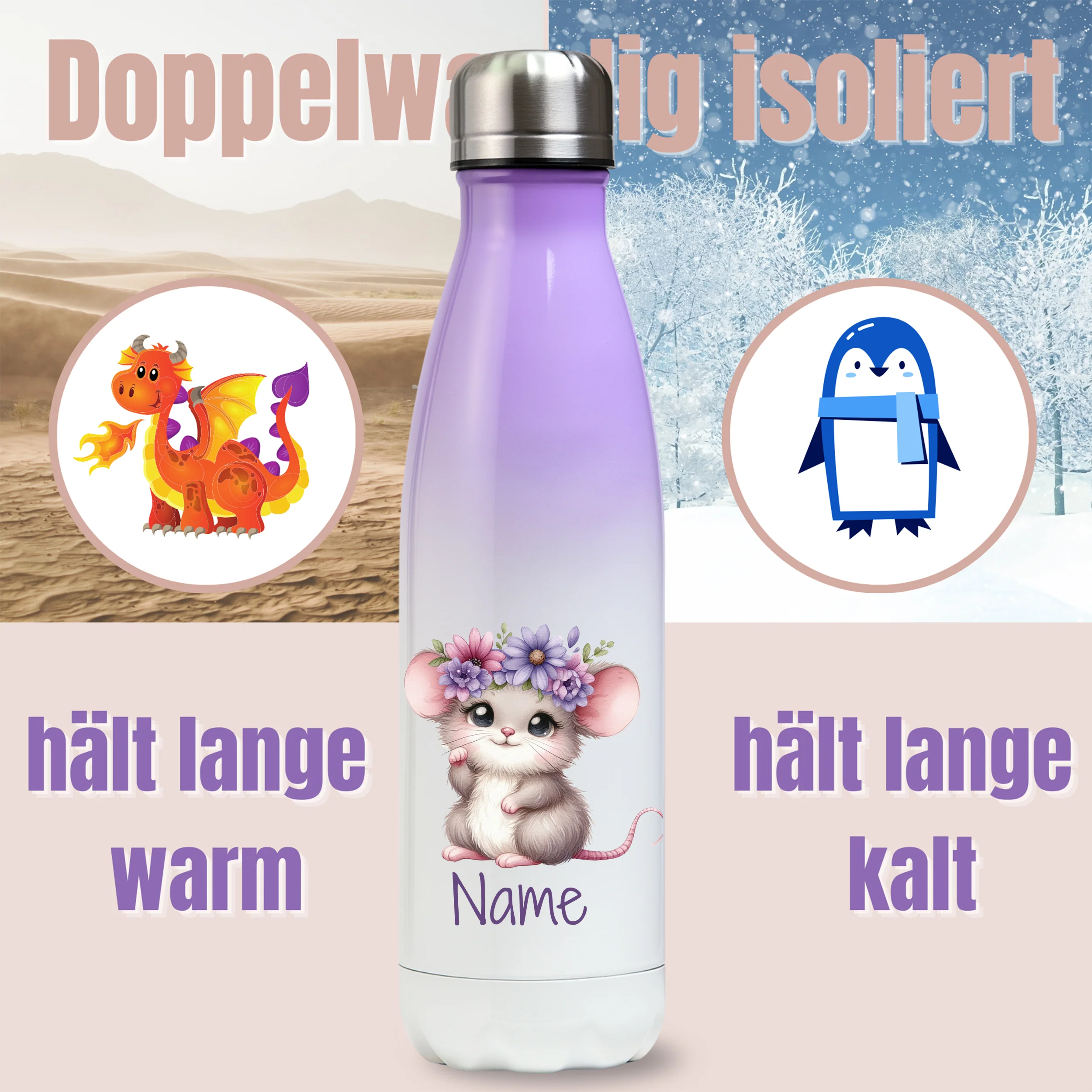 Thermos Trinkflasche Maus - Image 3