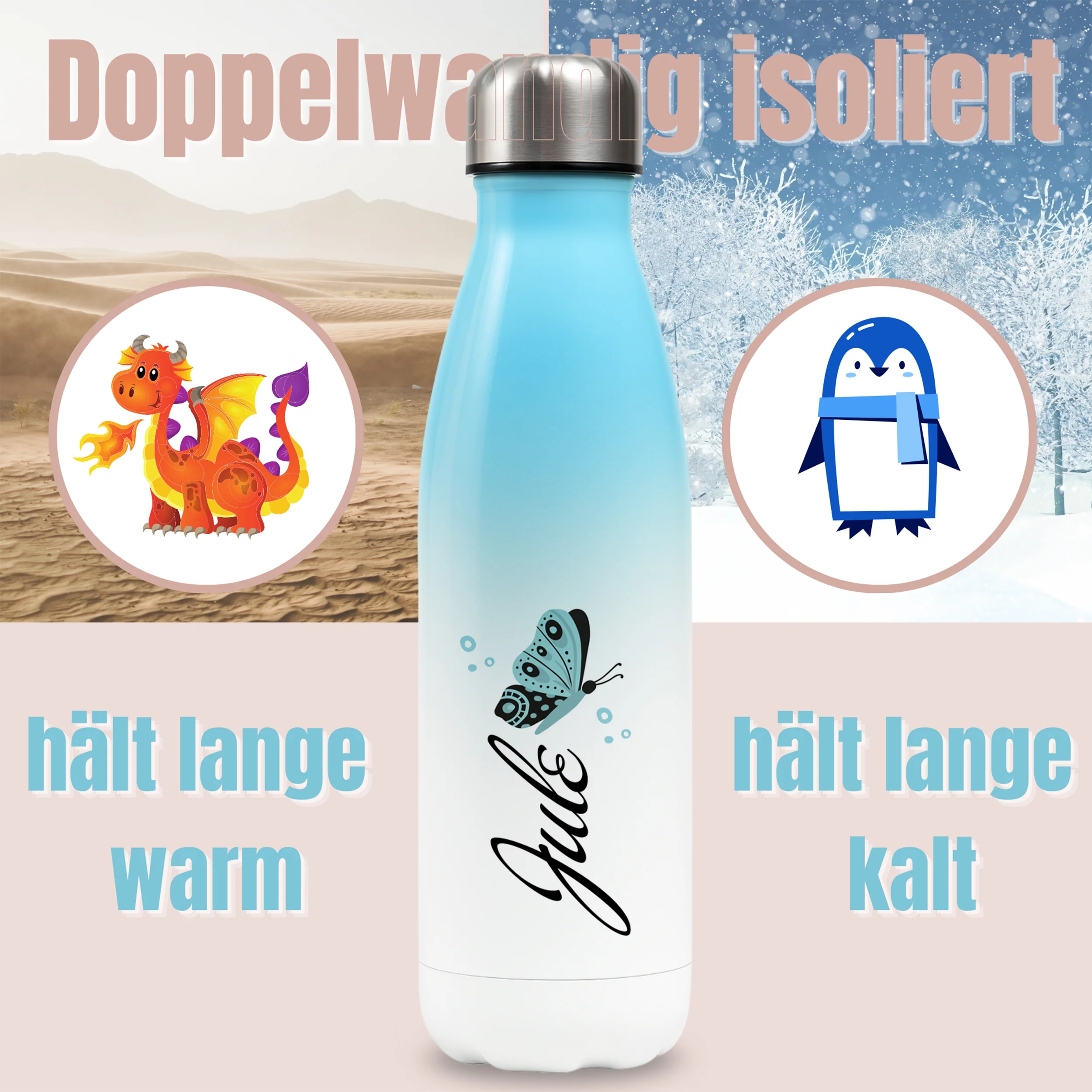 Thermosflasche Schmetterling - Image 3