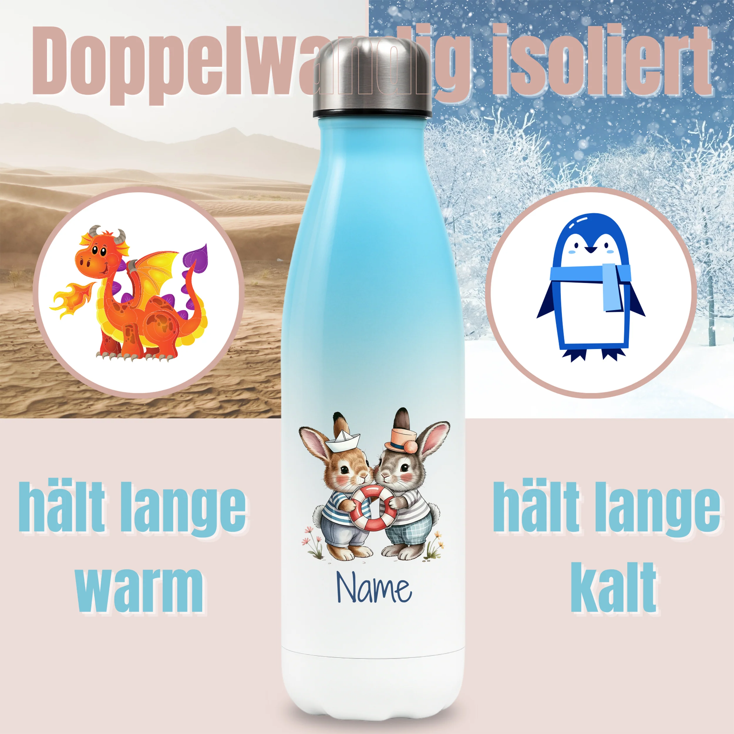 Thermosflasche Zwei Hasen - Image 3
