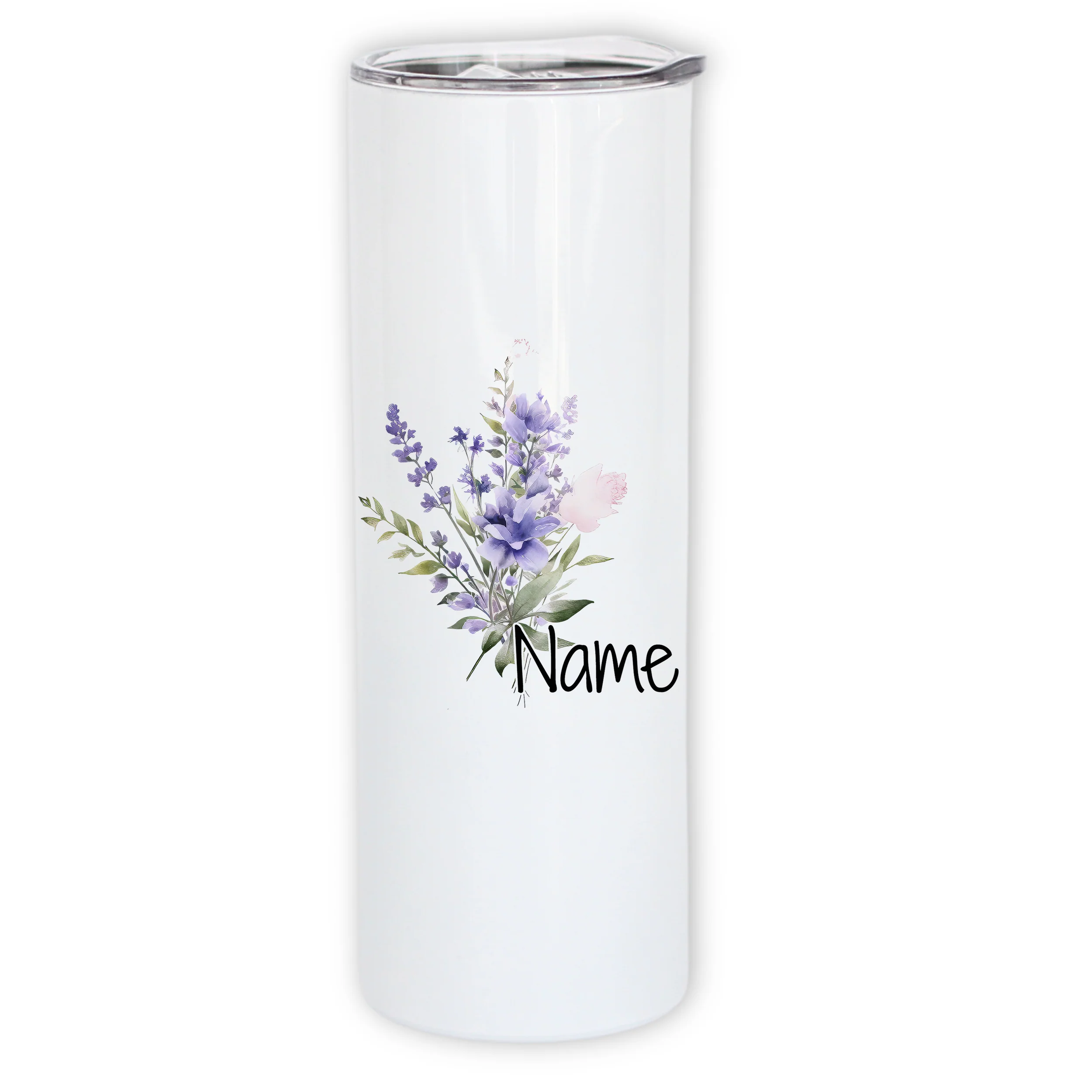 Trinkbecher mit blühenden Blumen
