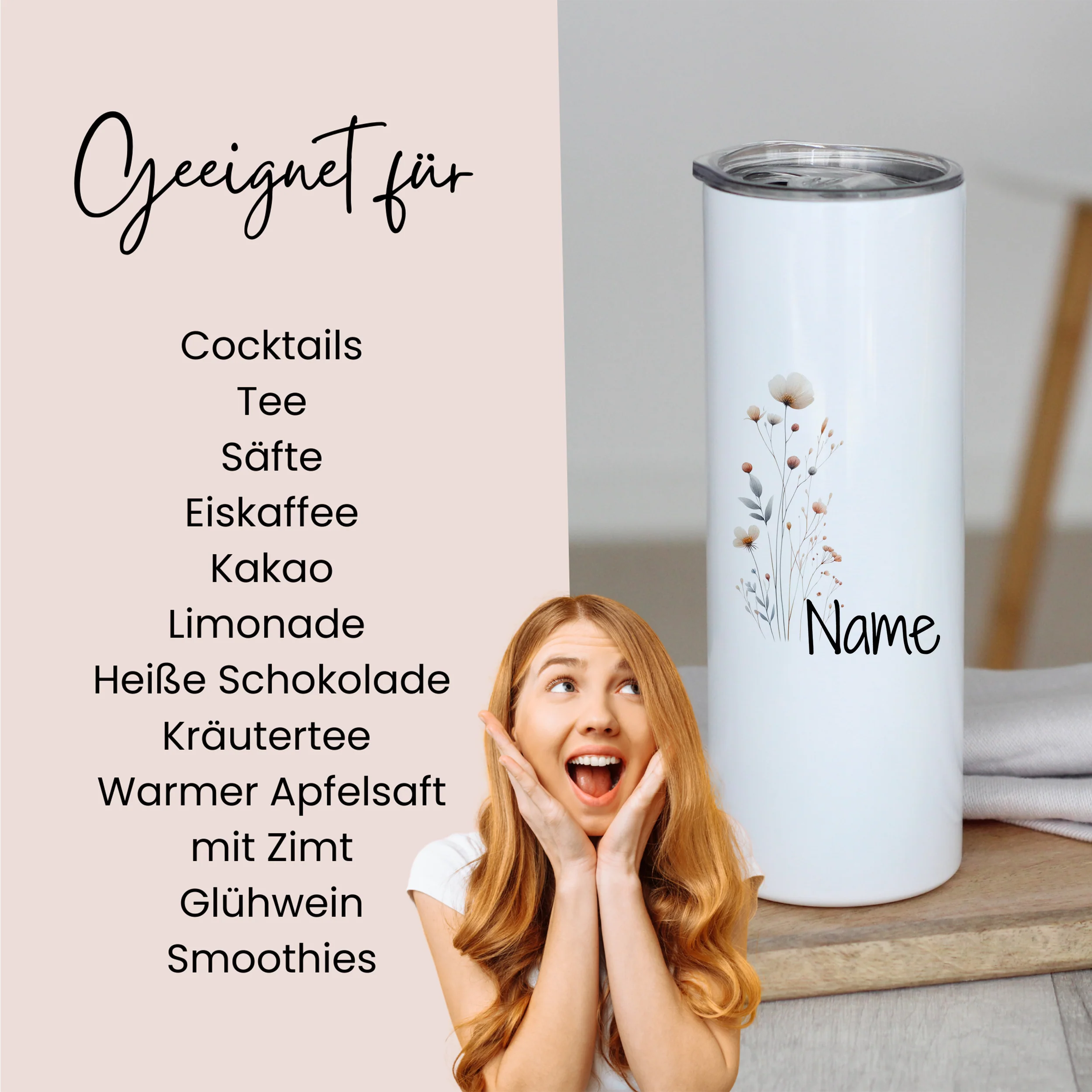 Trinkbecher mit Blumenmotiv - Image 3
