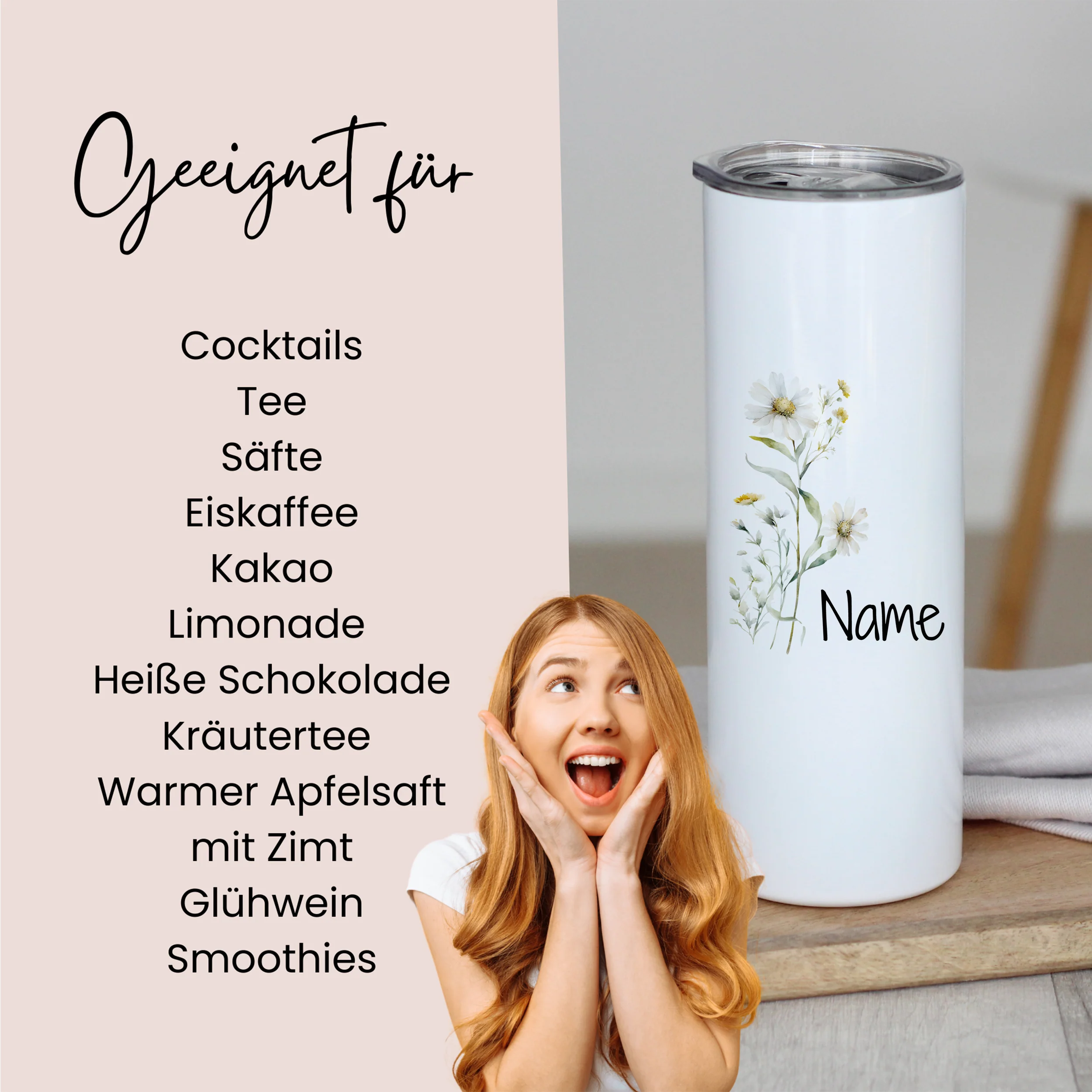 Trinkbecher mit Blumenmotiv - Image 3