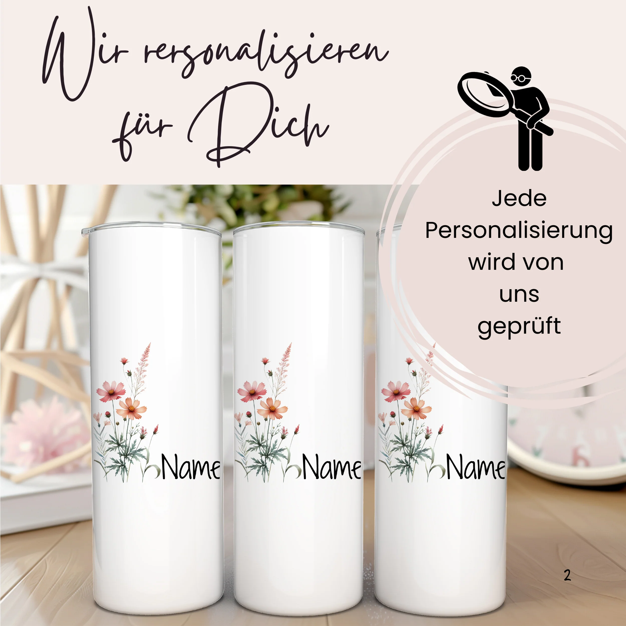 Trinkbecher mit Blumenmotiv - Image 3