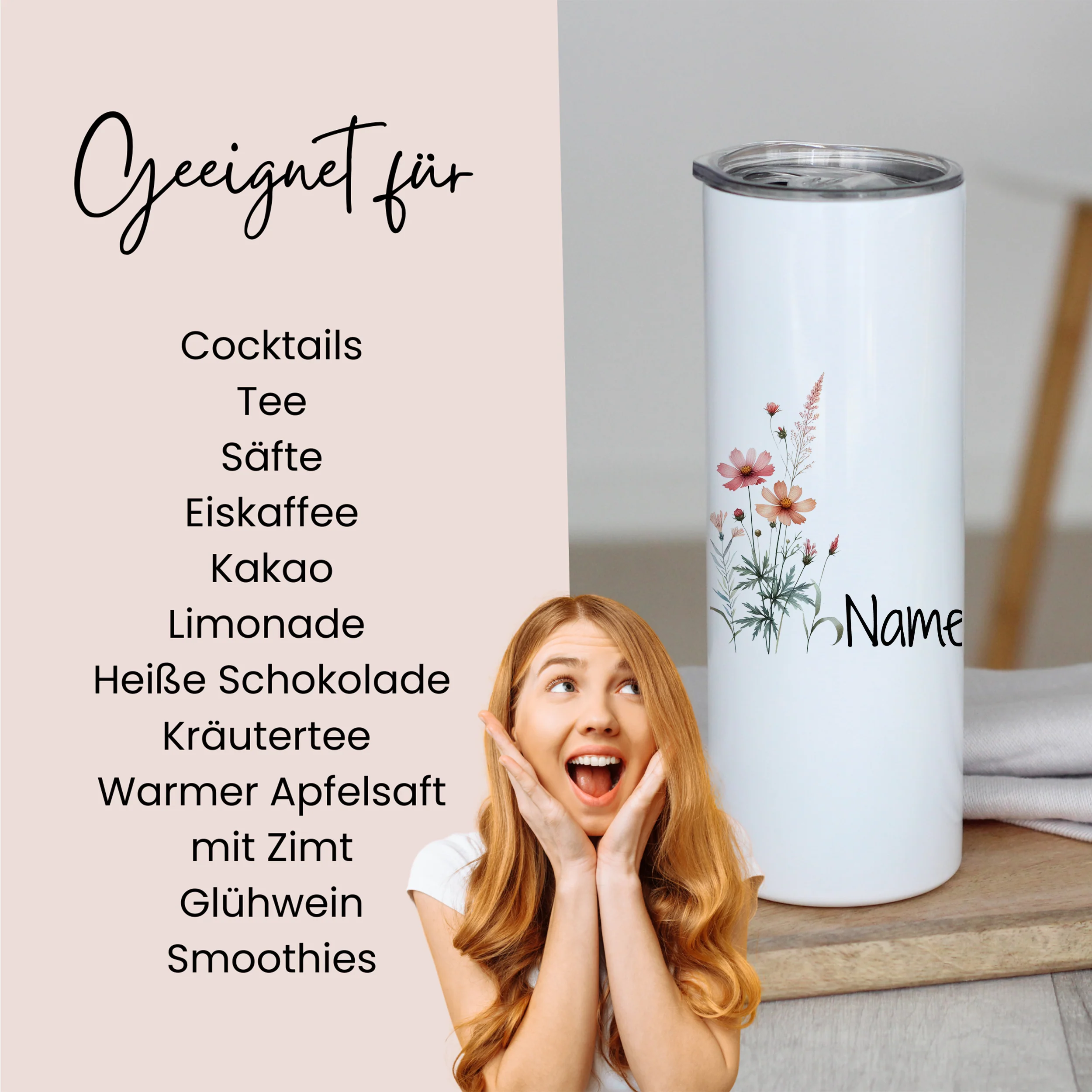 Trinkbecher mit Blumenmotiv - Image 4