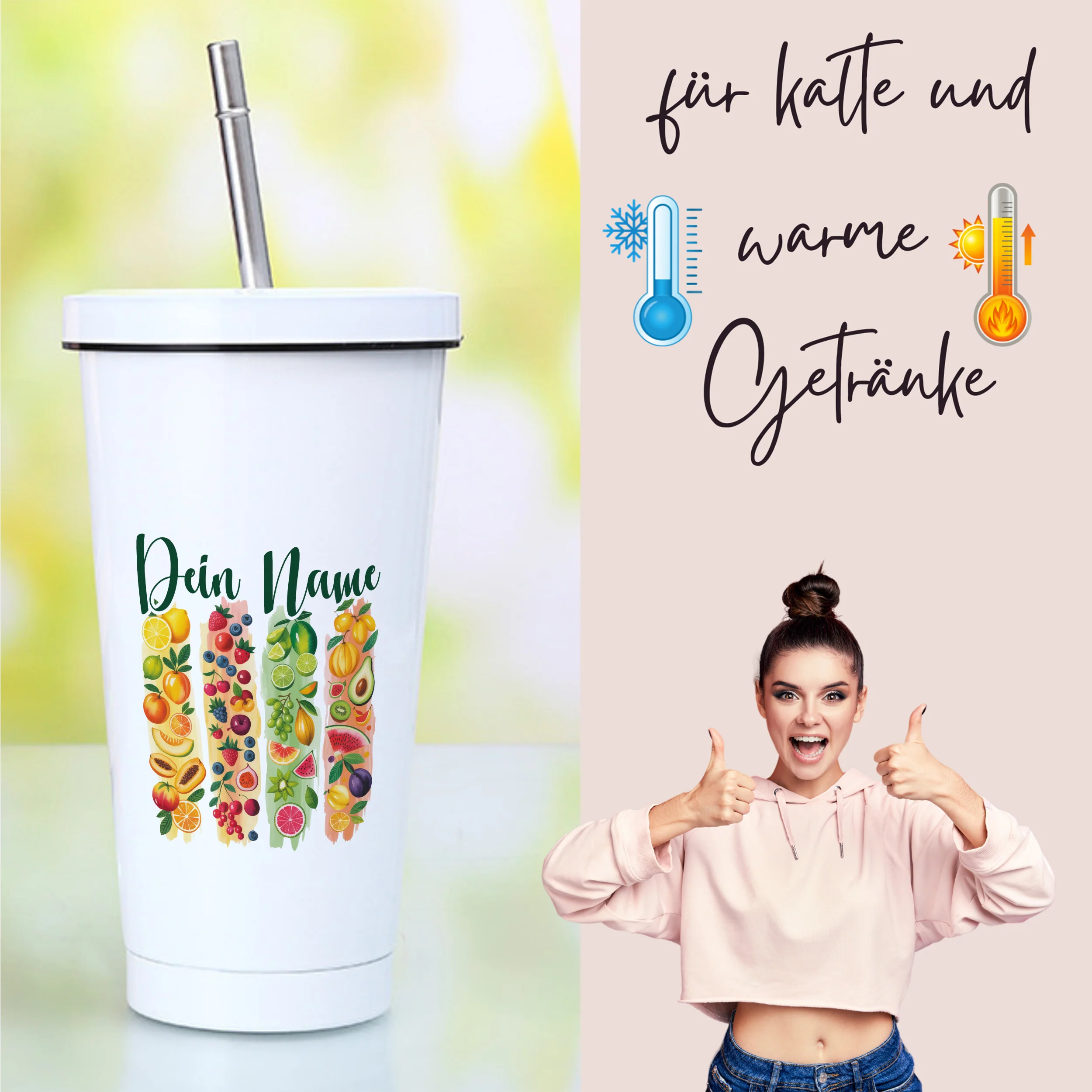 Trinkbecher mit bunten Früchten - Erfrischung für jeden Tag - Image 3