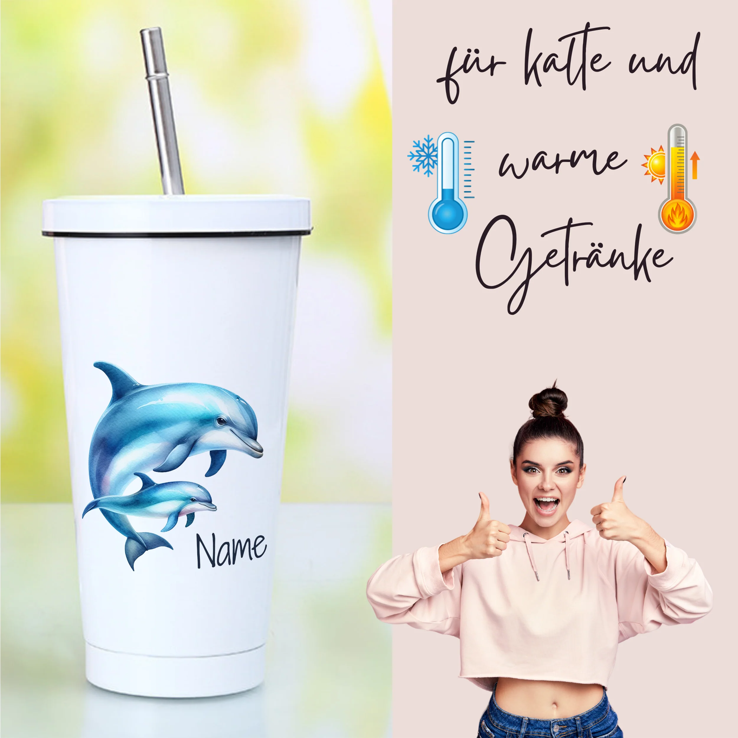 Trinkbecher mit Delfinmotiv - Image 3