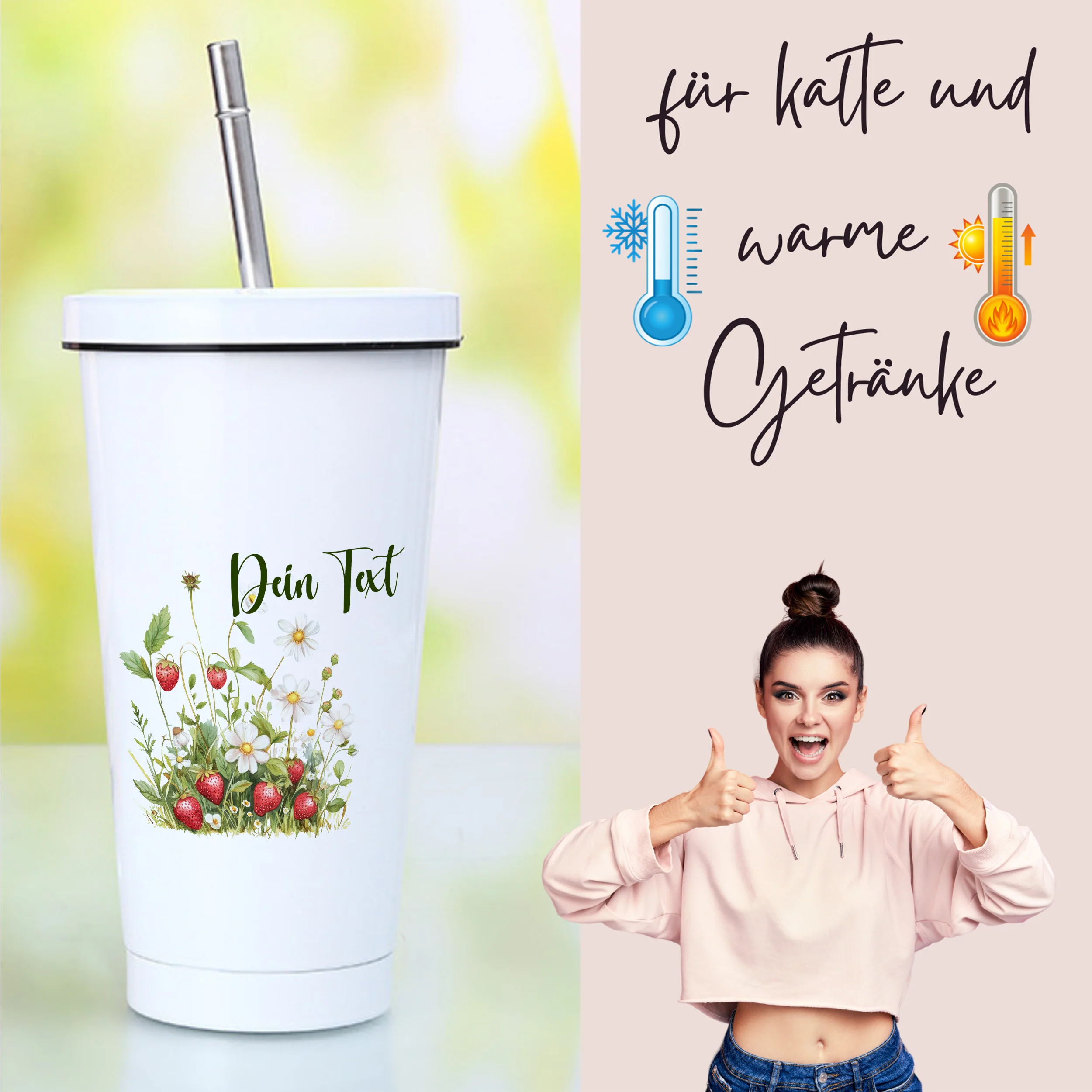Trinkbecher mit Erdbeeren - Image 3