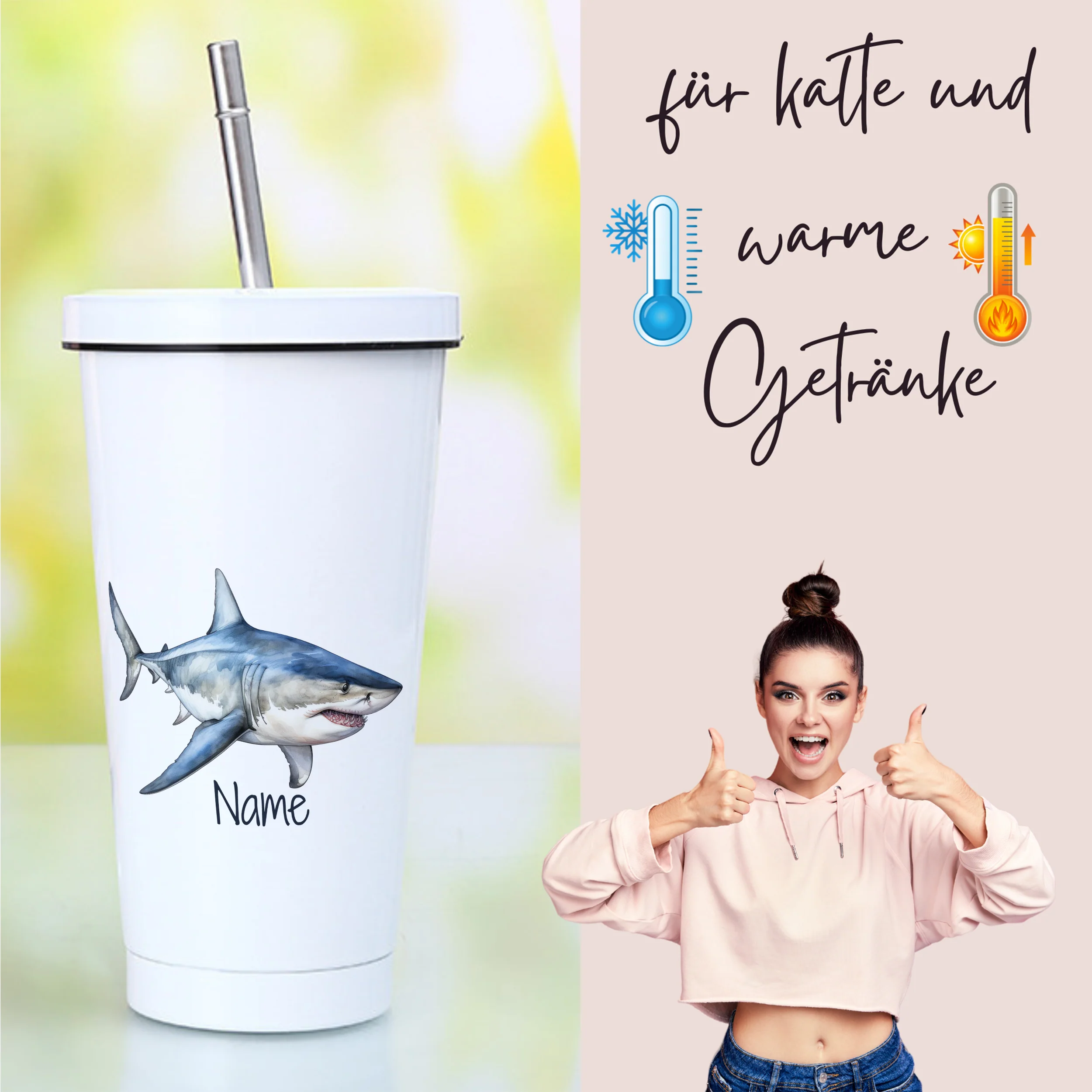 Trinkbecher mit Hai-Motiv - Image 3