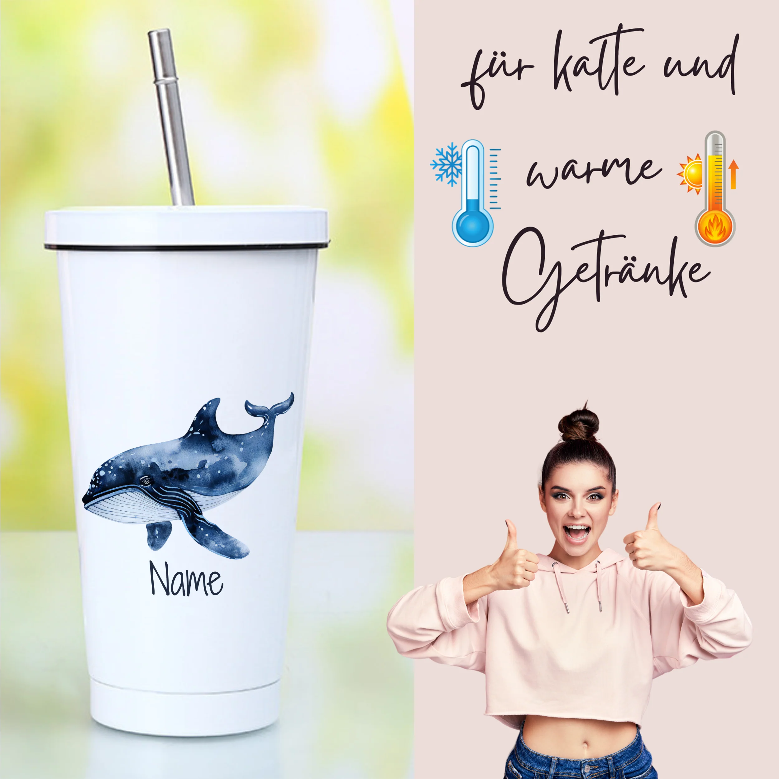 Trinkbecher mit Wal-Motiv - Image 3