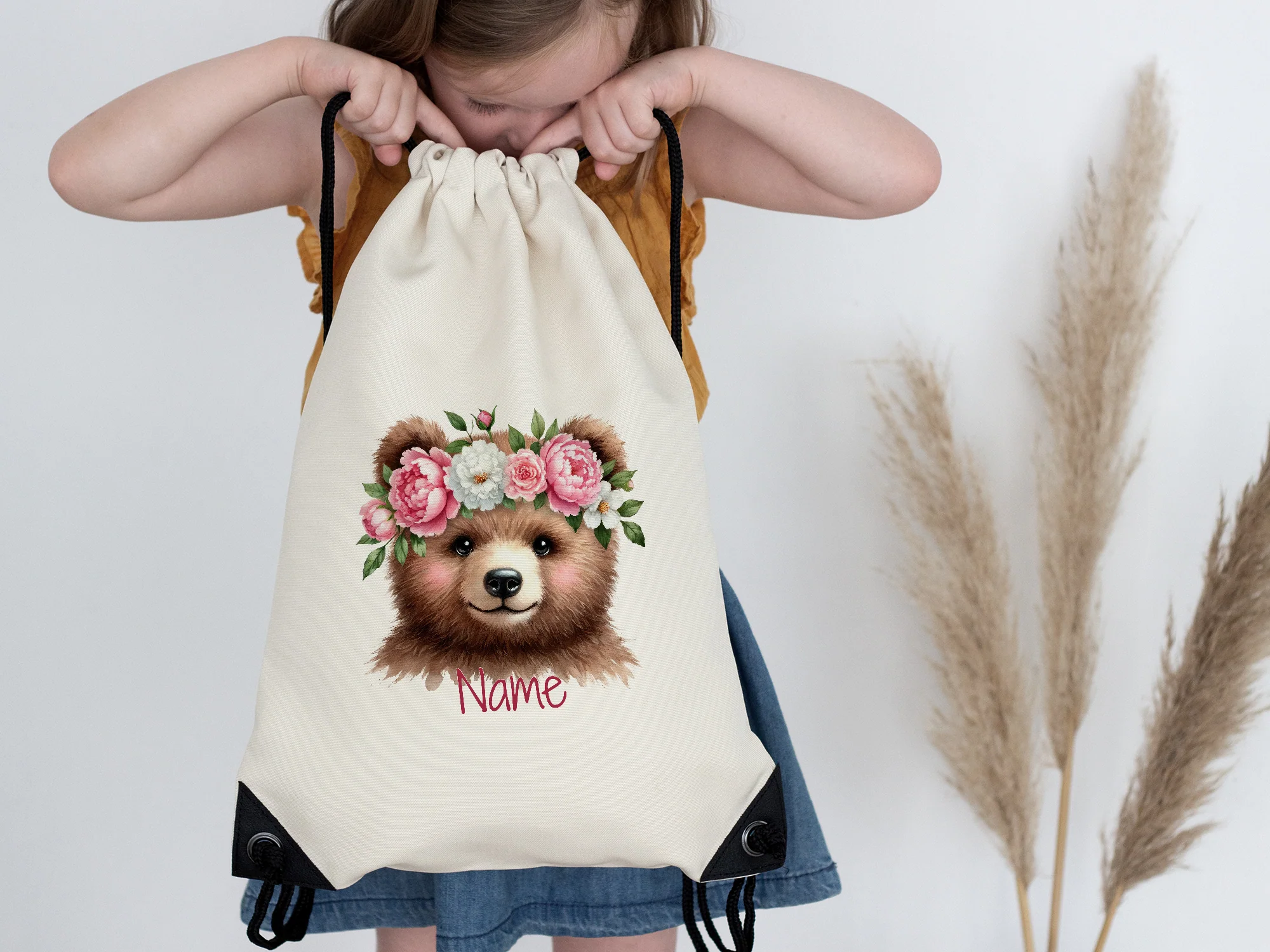 Turnbeutel Bär mit Blumenkranz - Image 4