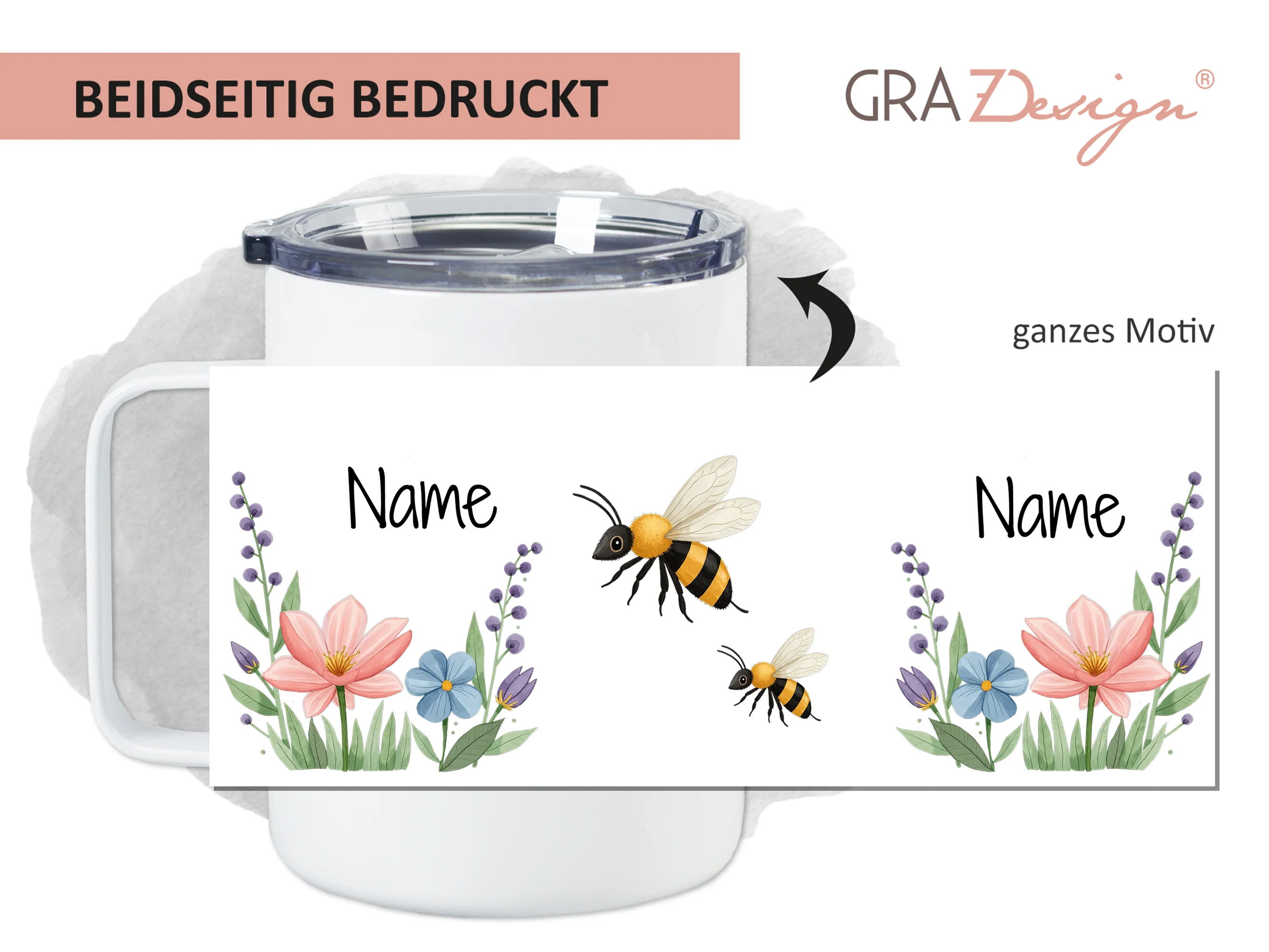 Wanderbecher mit Blumen - Für fröhliche Ausflüge - Image 2