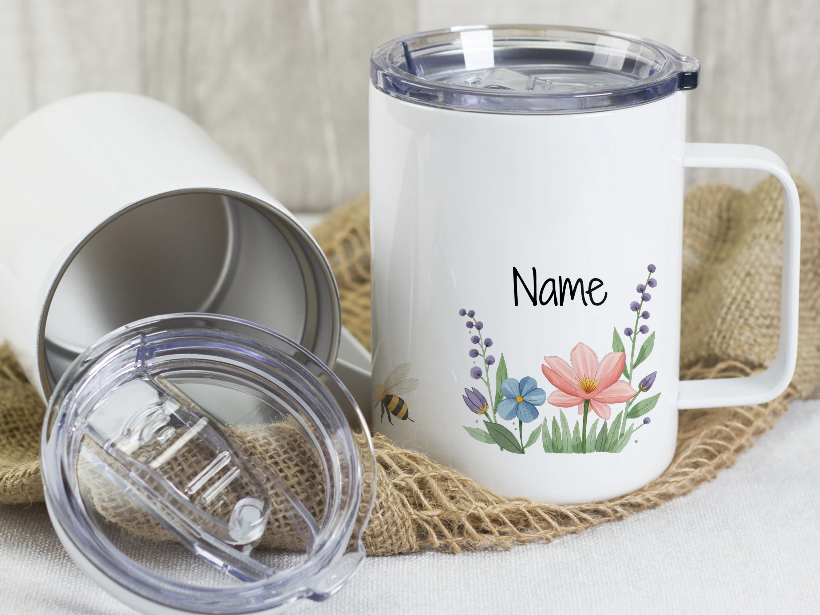 Wanderbecher mit Blumen - Für fröhliche Ausflüge - Image 3