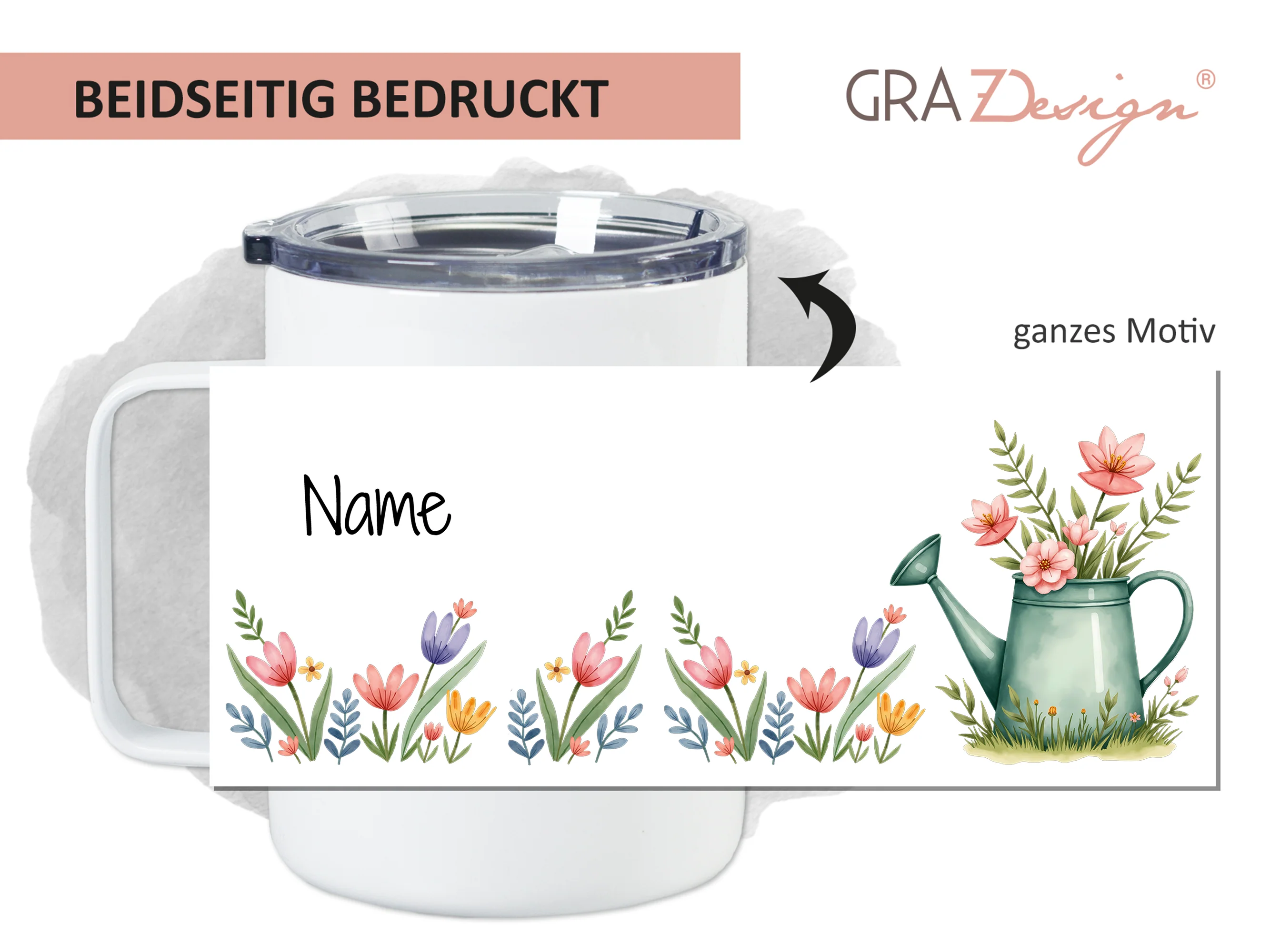 Wanderbecher mit Blumenmotiv - Deine persönliche Auszeit - Image 2