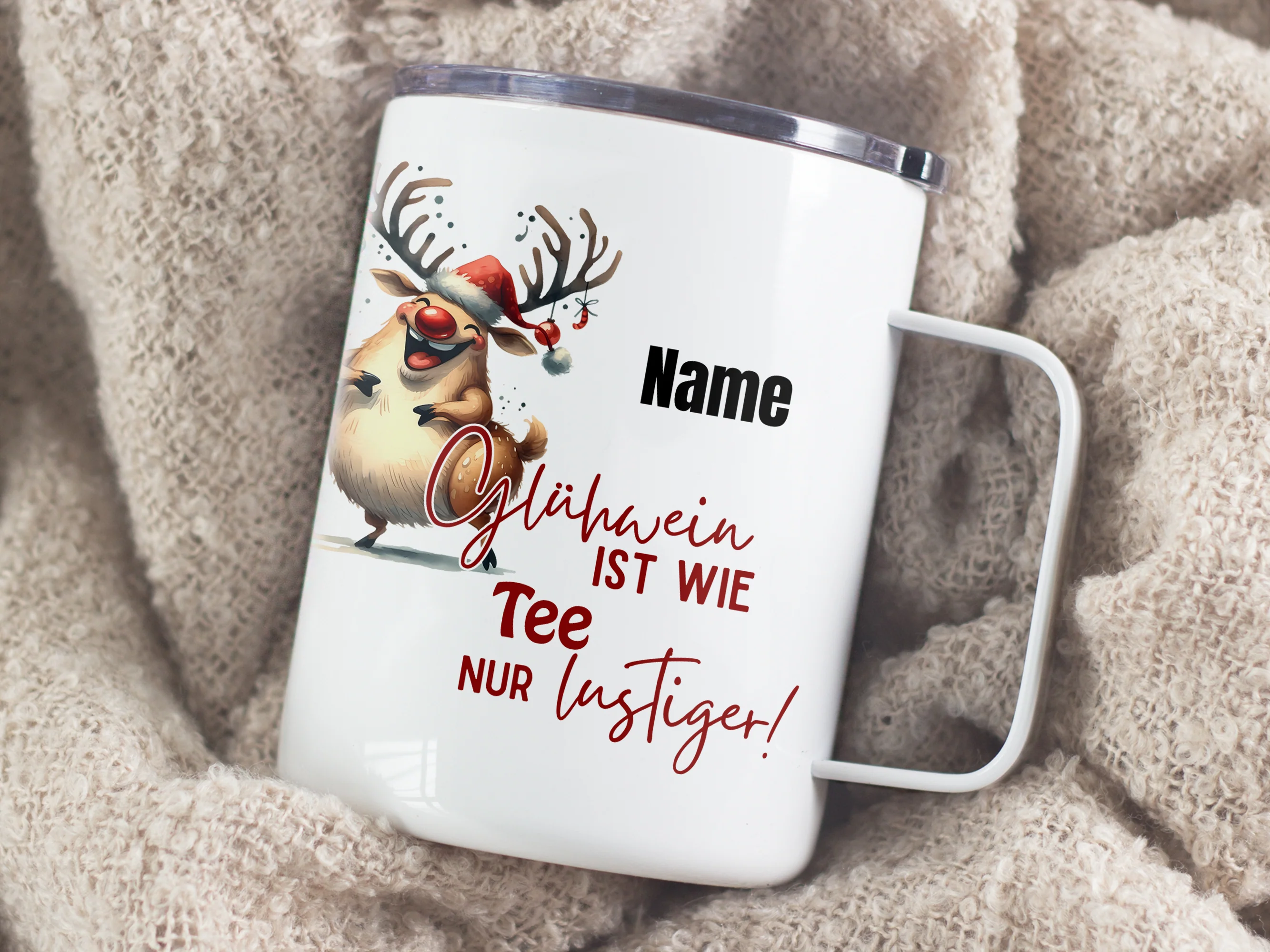 Wanderbecher mit lustigem Rentier - Image 6