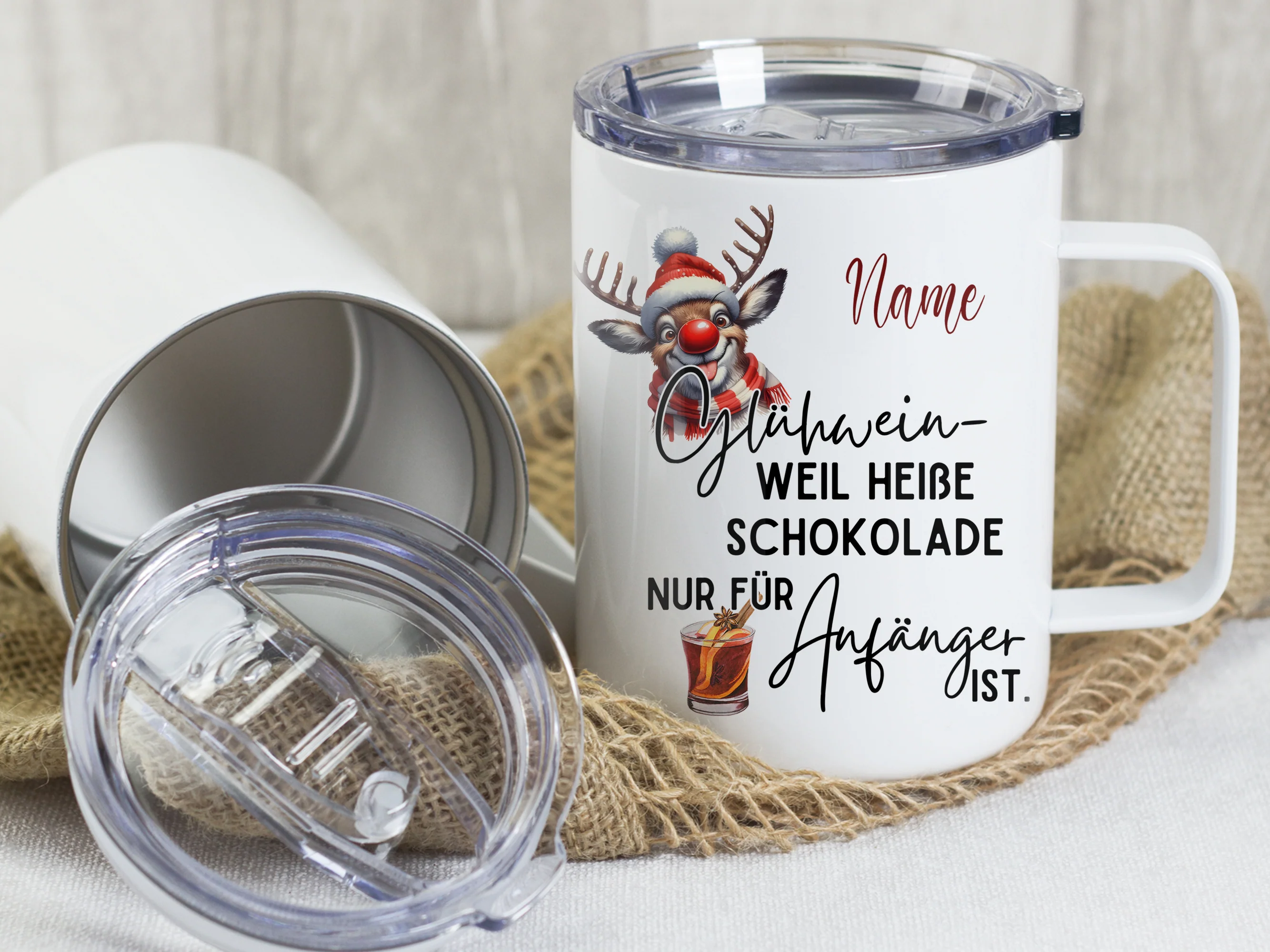 Wanderbecher mit Rentier-Motiv - Image 3