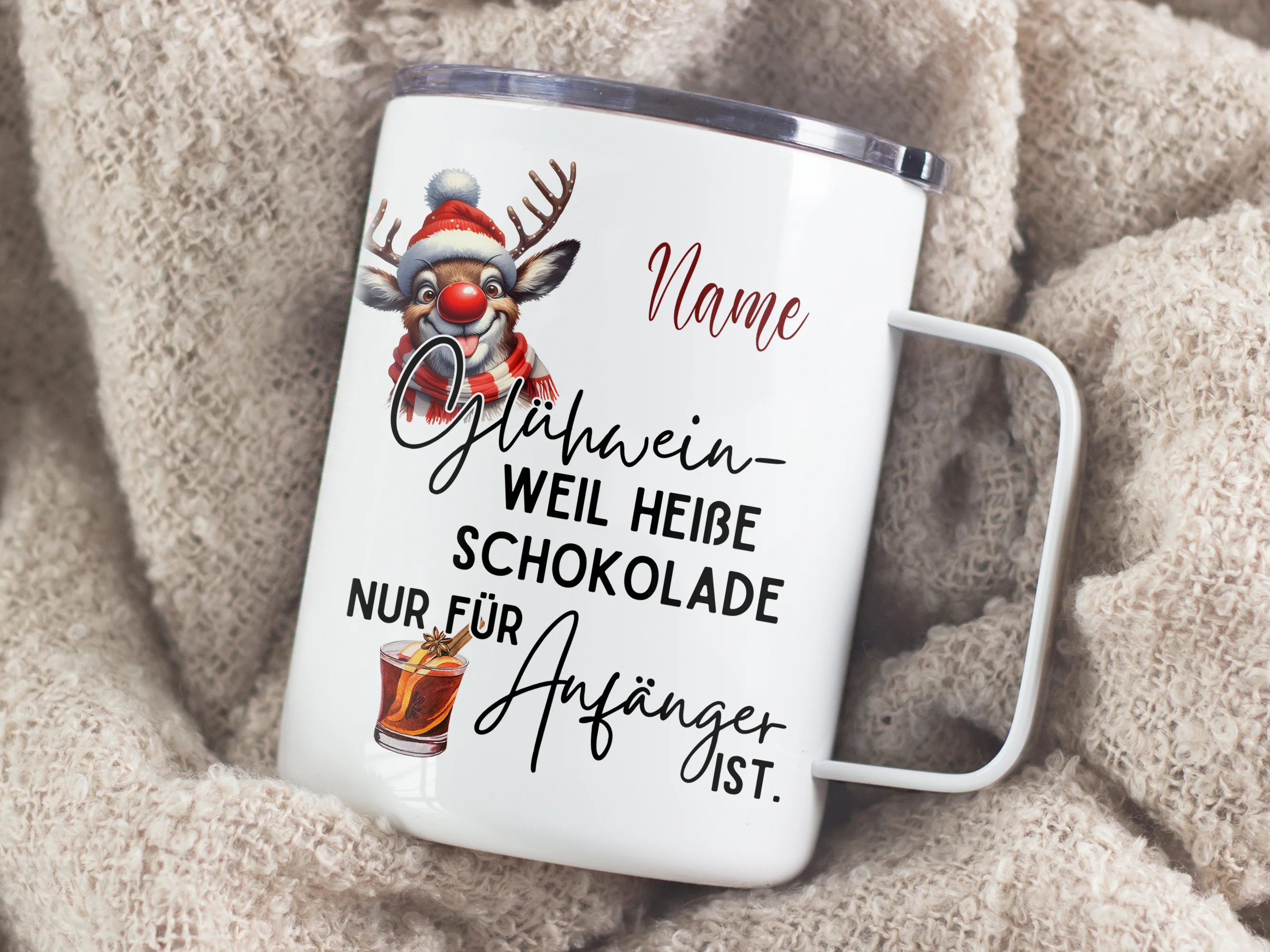 Wanderbecher mit Rentier-Motiv - Image 6
