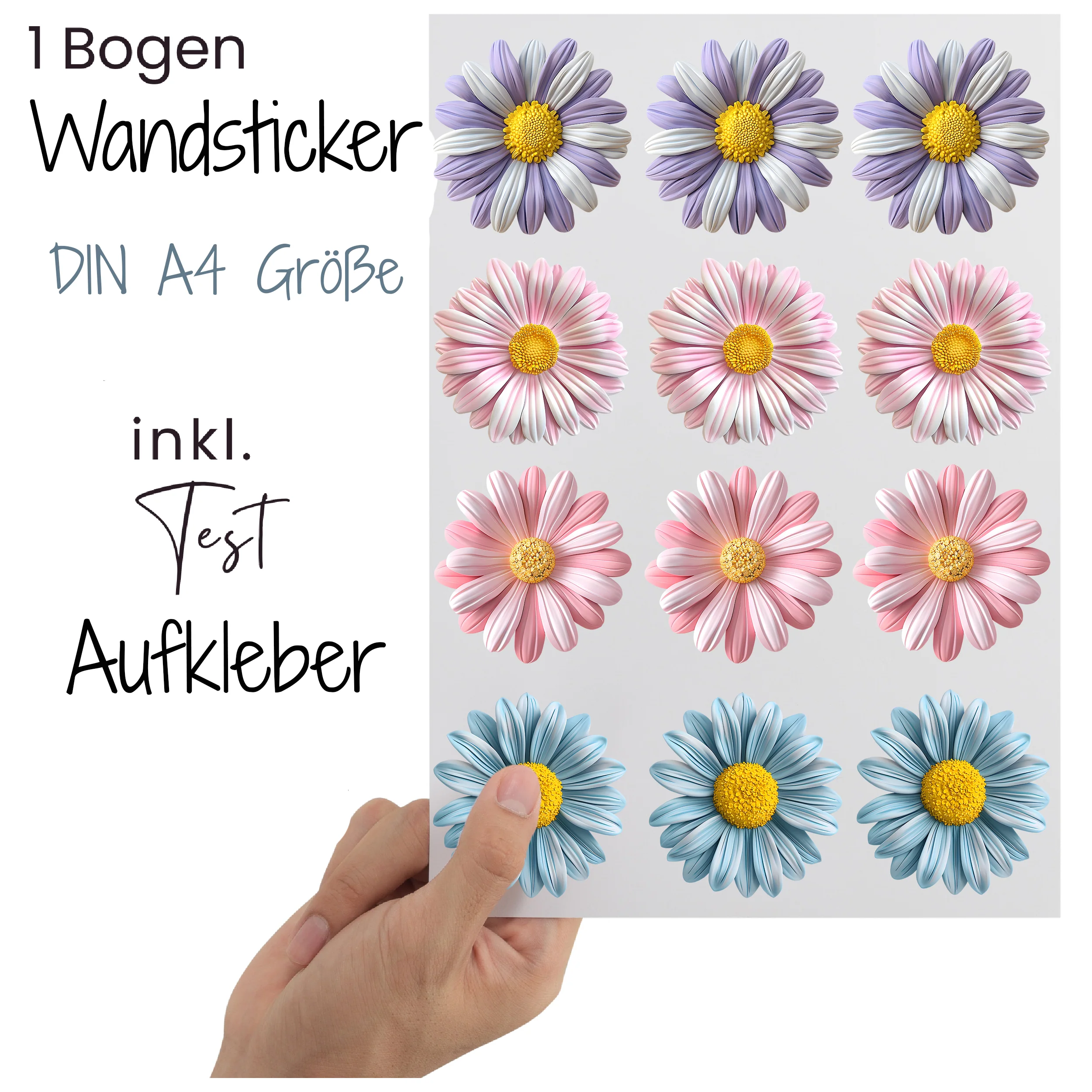 Wandtattoo 12 bunte Gänseblümchen - Image 2