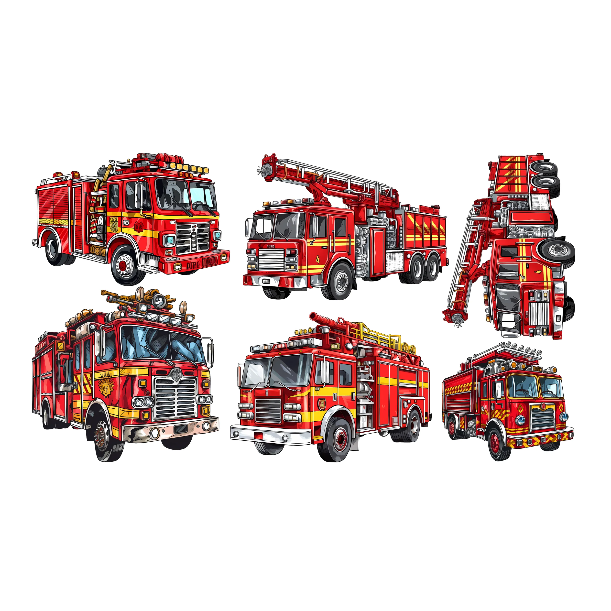 Wandtattoo 6 Feuerwehrfahrzeuge - Image 2