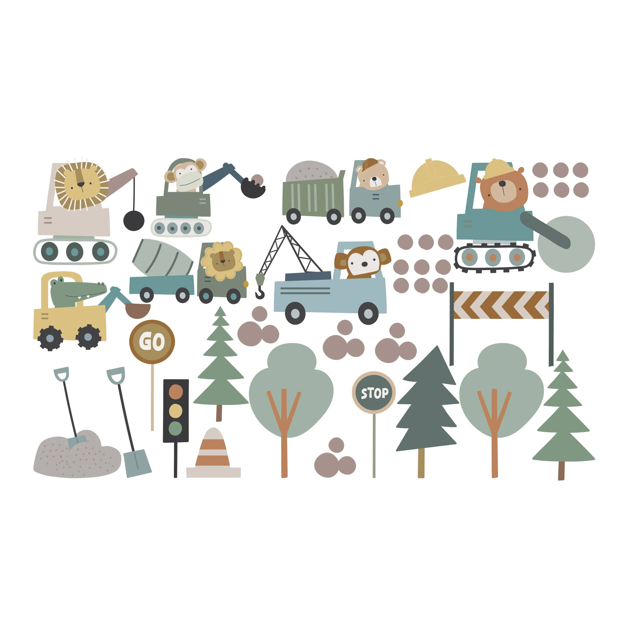 Wandtattoo Baustelle im Wald - Image 2