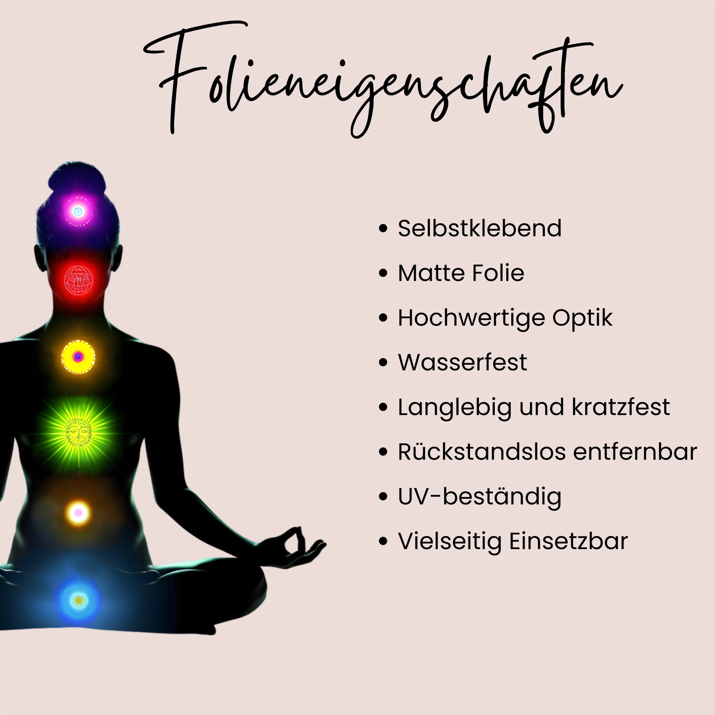 Wandtattoo Buddha mit Chakra-Leuchten - Image 3