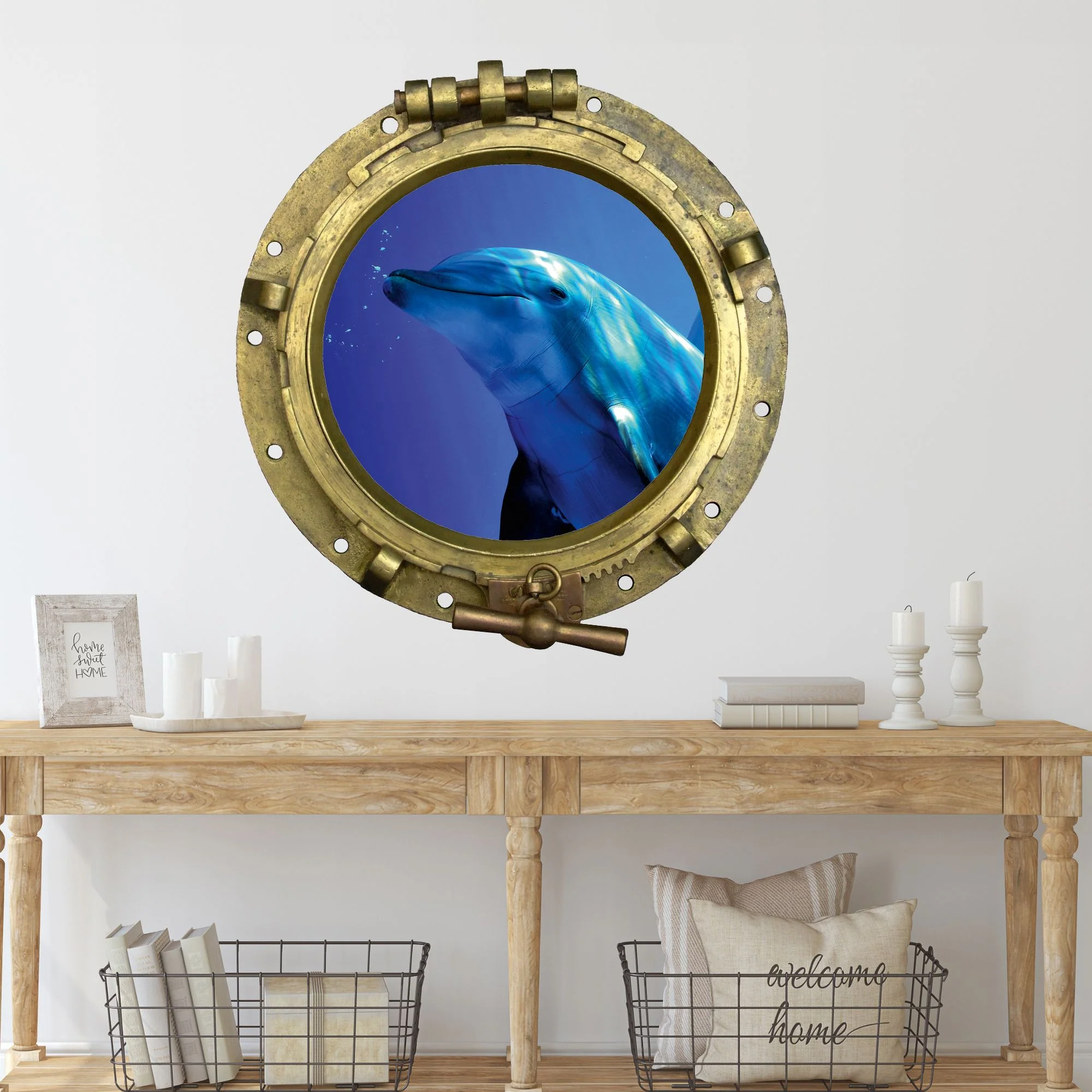 Wandtattoo Bullauge mit Delfin - Image 4