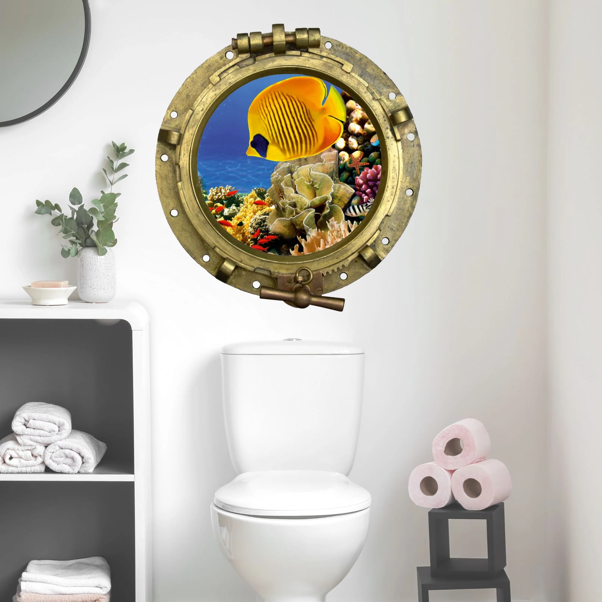 Wandtattoo Bullauge mit Korallenriff & Tropenfisch - Image 3