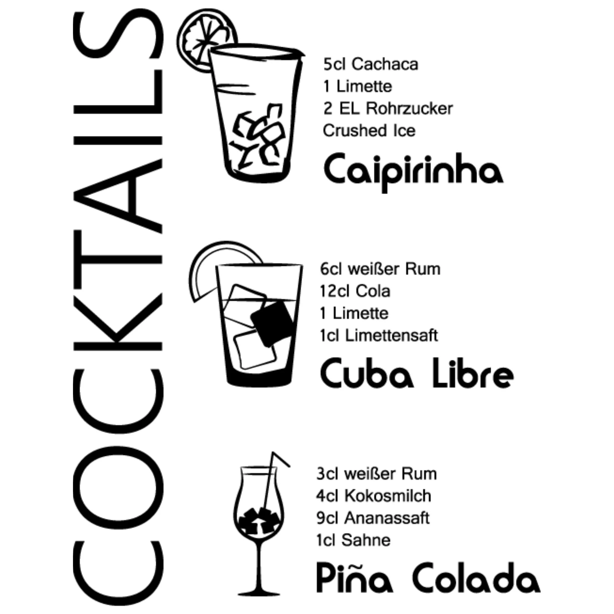Wandtattoo Cocktails - Für gesellige Abende - Image 2
