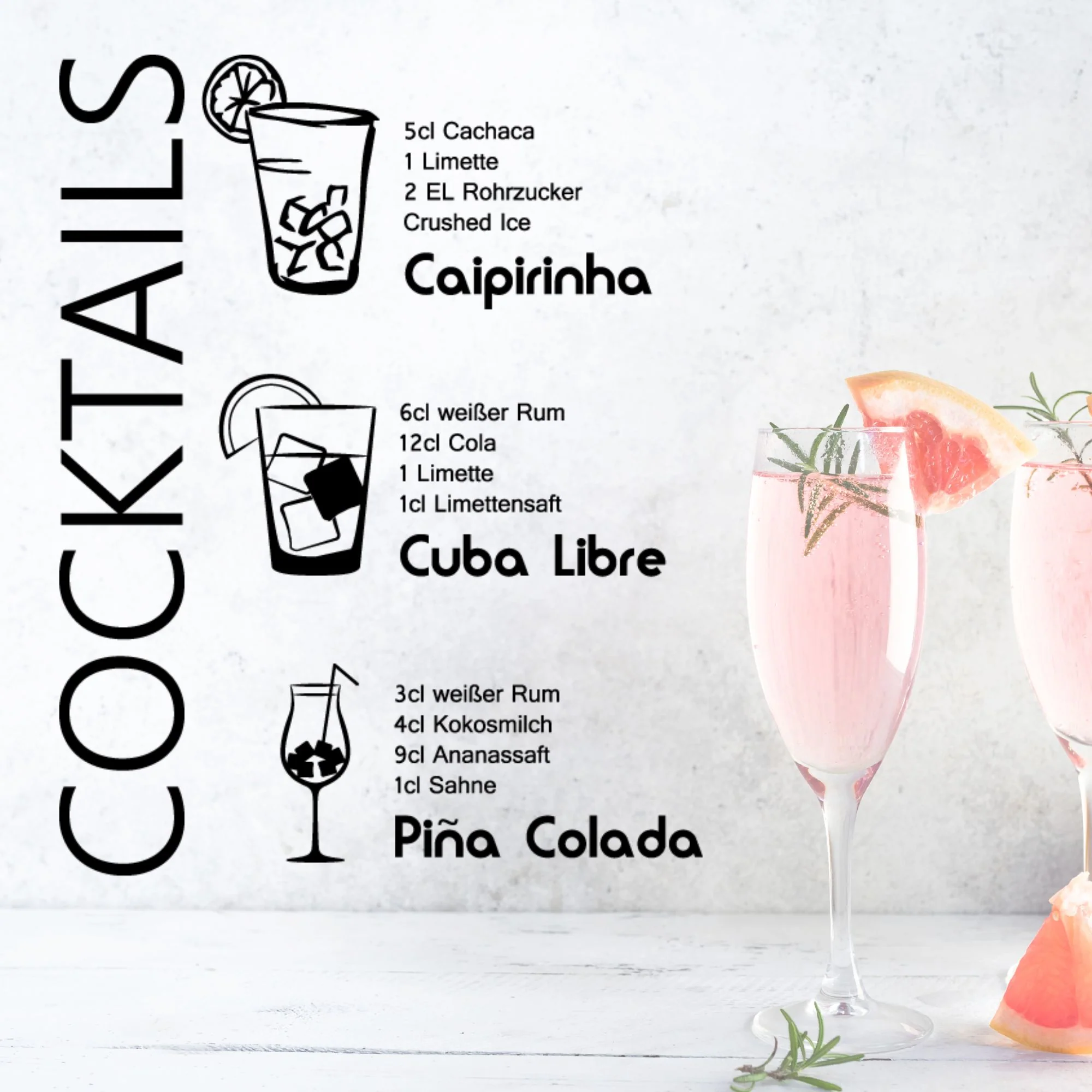 Wandtattoo Cocktails - Für gesellige Abende - Image 4