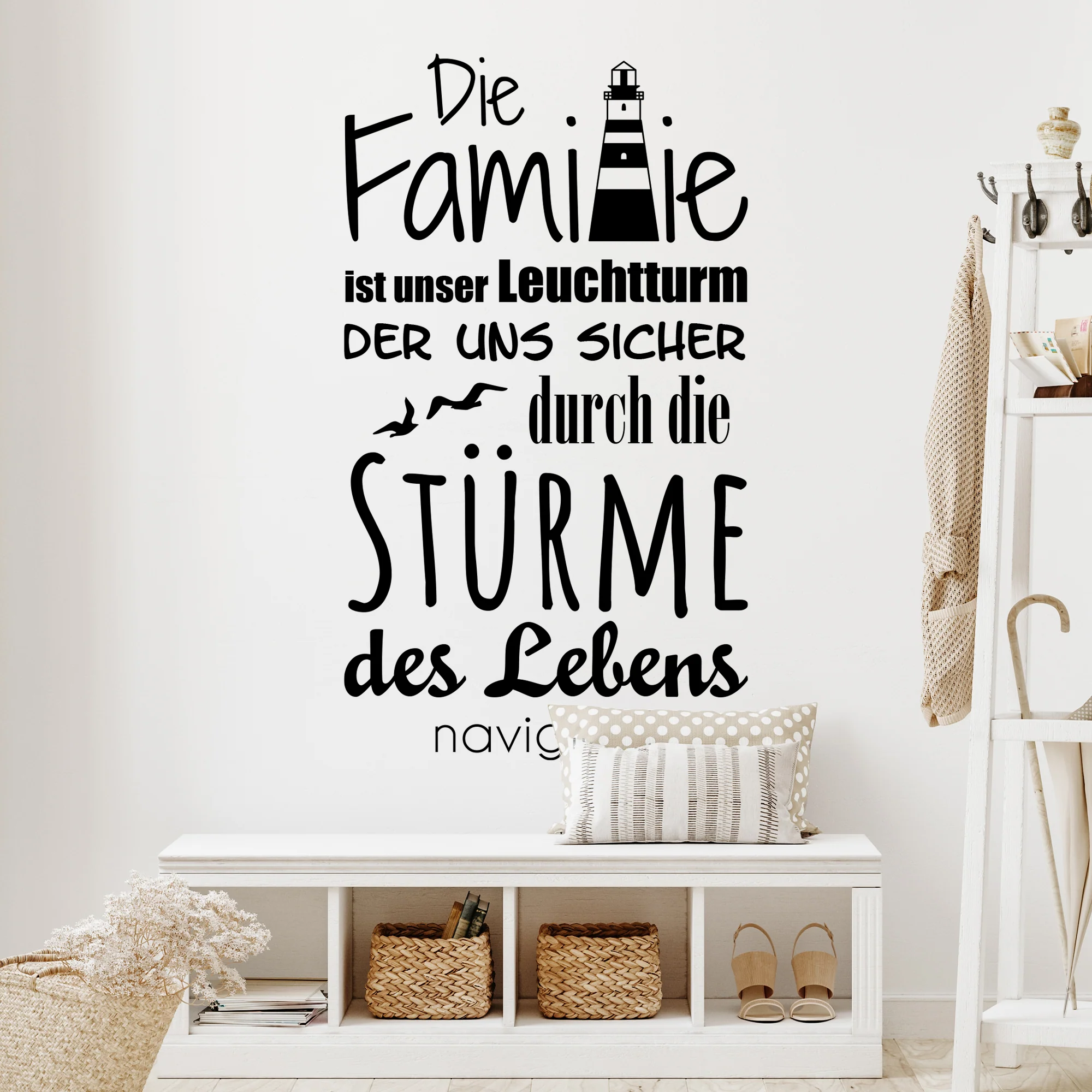Wandtattoo „Die Familie ist unser Leuchtturm“