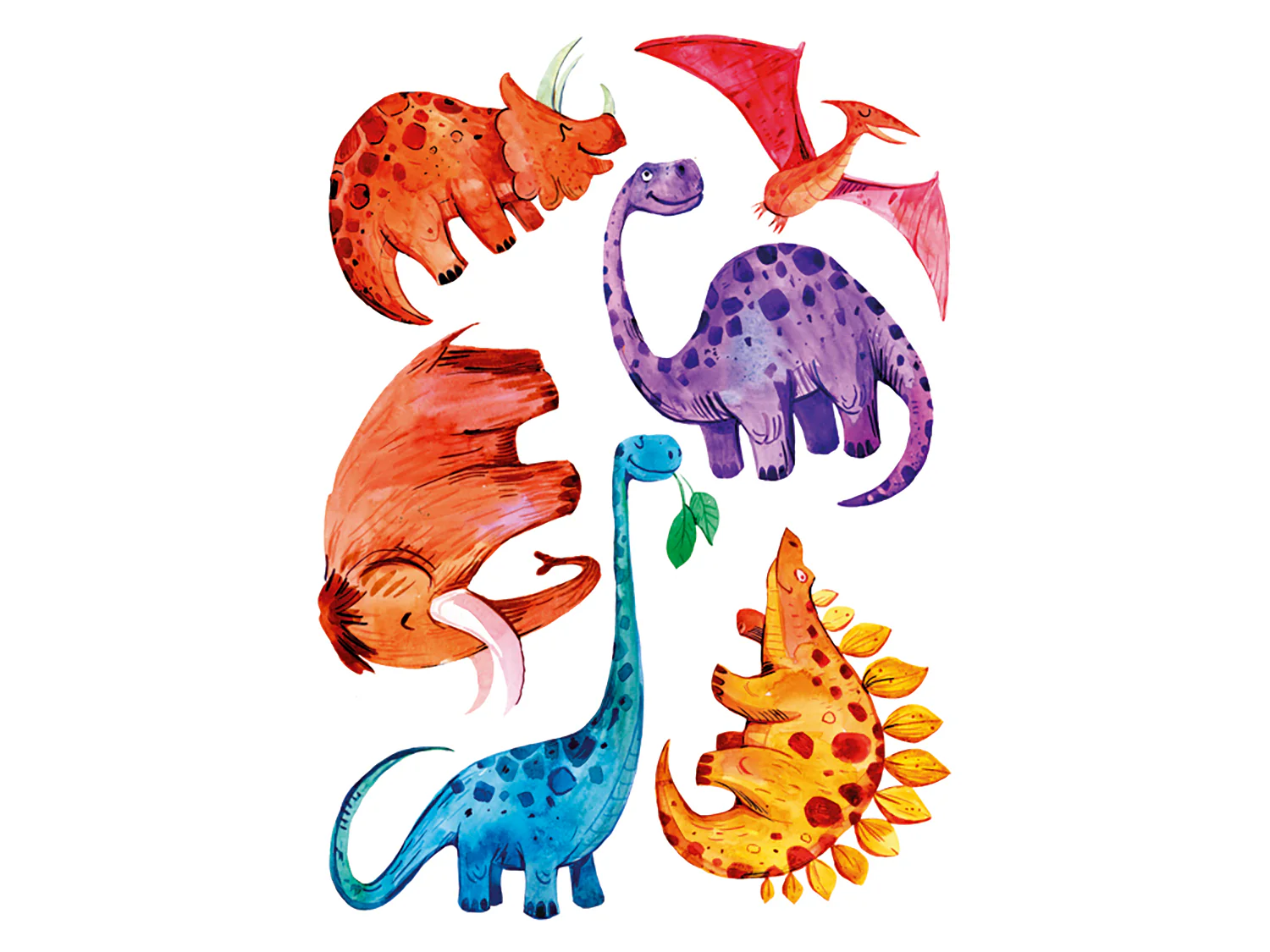 Wandtattoo Dino & Mammut Aquarell - Image 2
