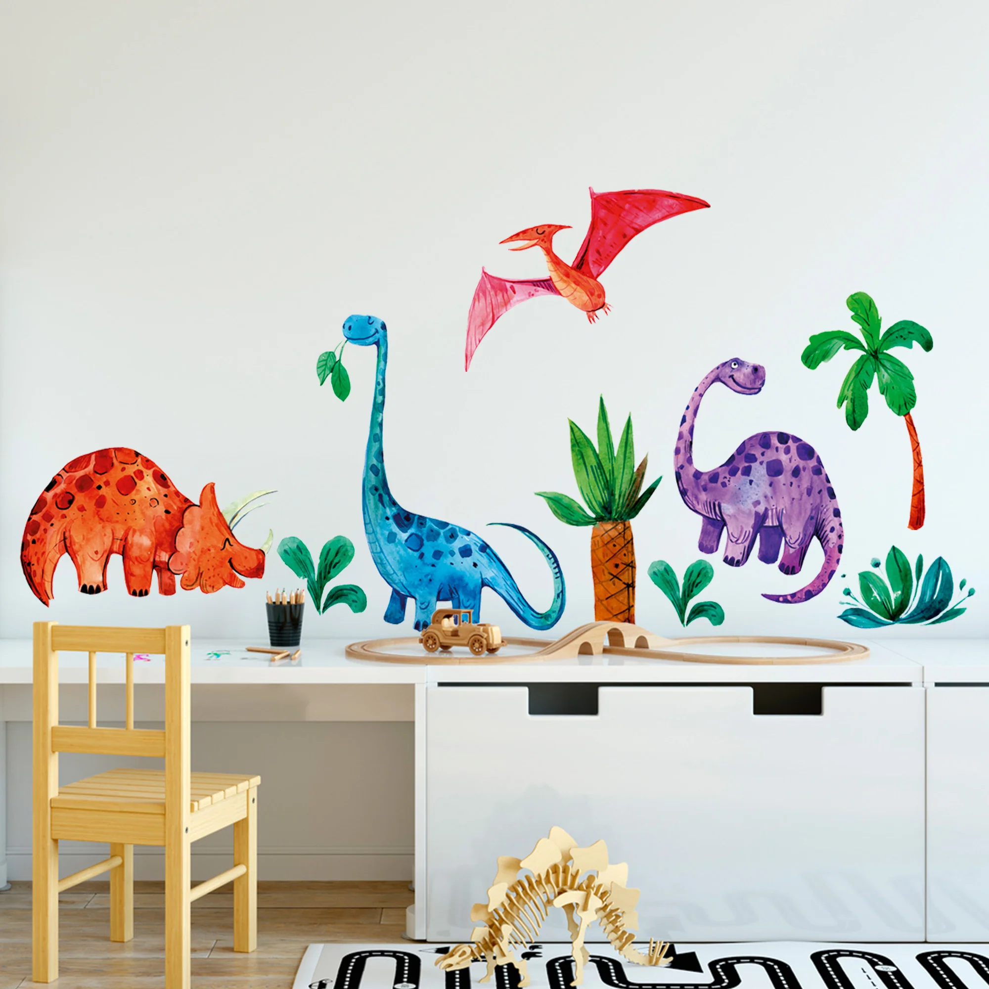 Wandtattoo Dino-Set Aquarell