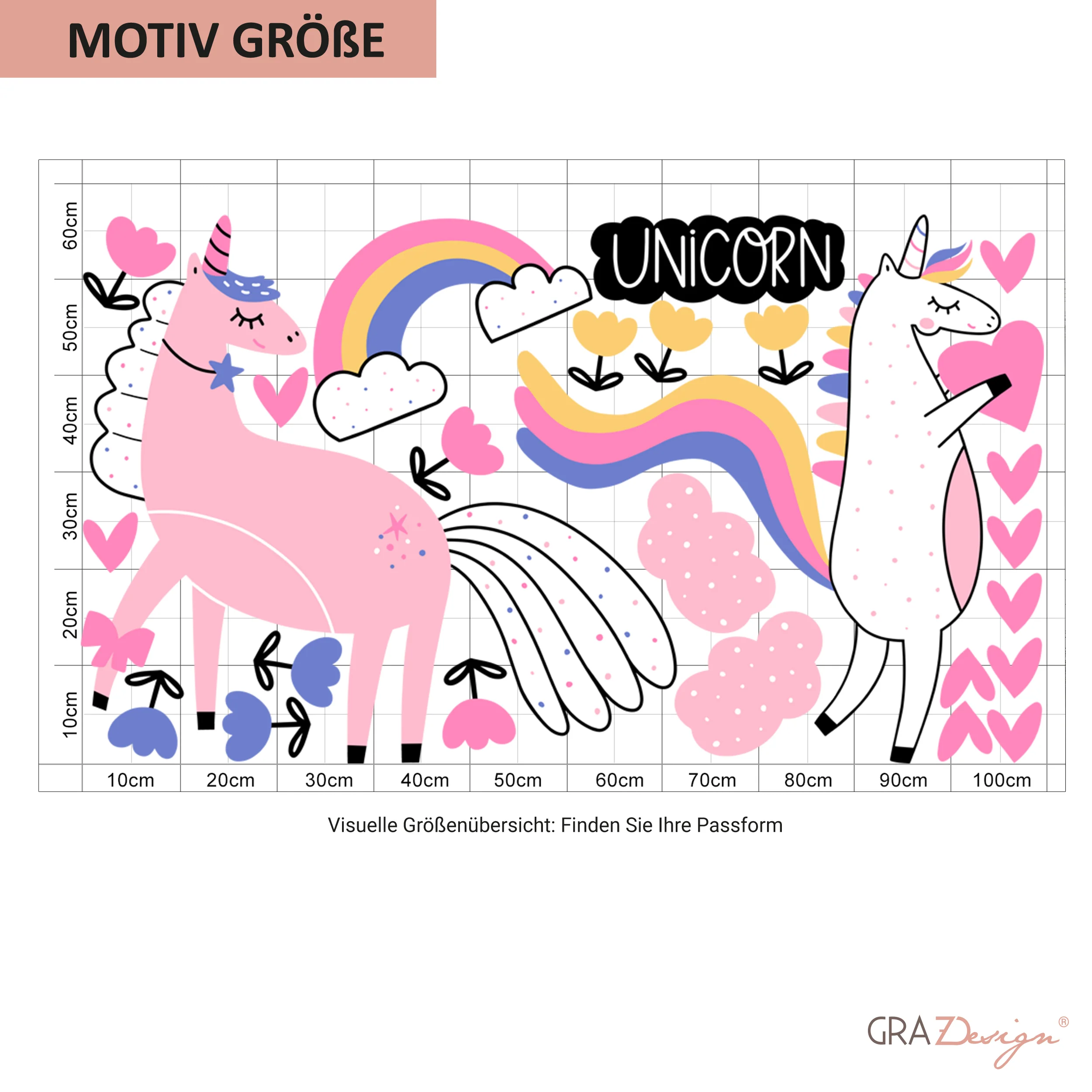 Wandtattoo Einhorn Mädchen - Image 3