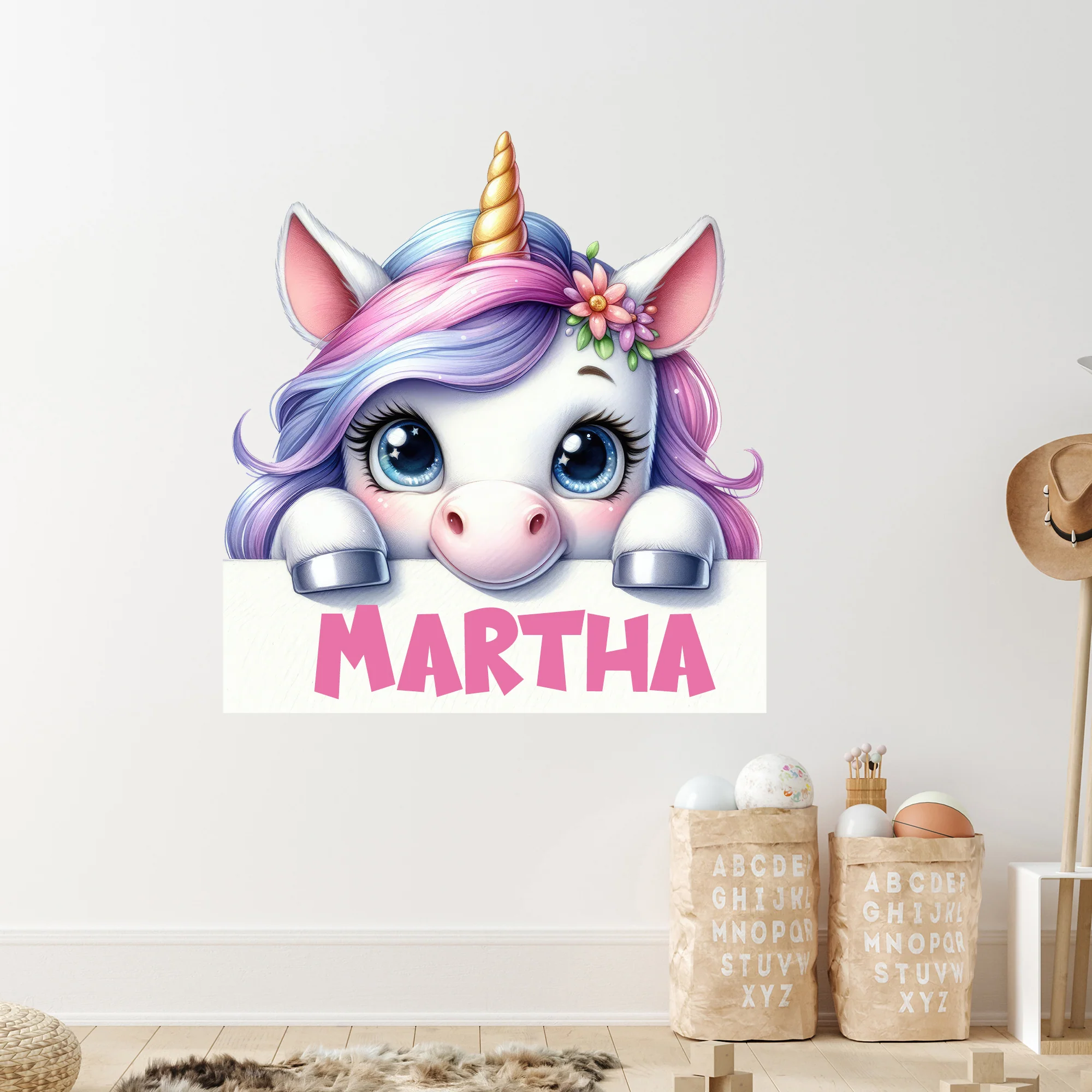 Wandtattoo Einhorn mit Name