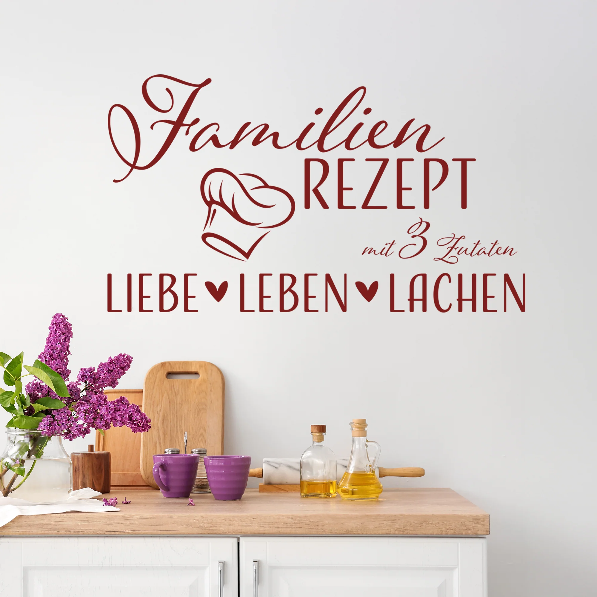 Wandtattoo „Familien Rezept“ – Liebe, Leben, Lachen - Image 4