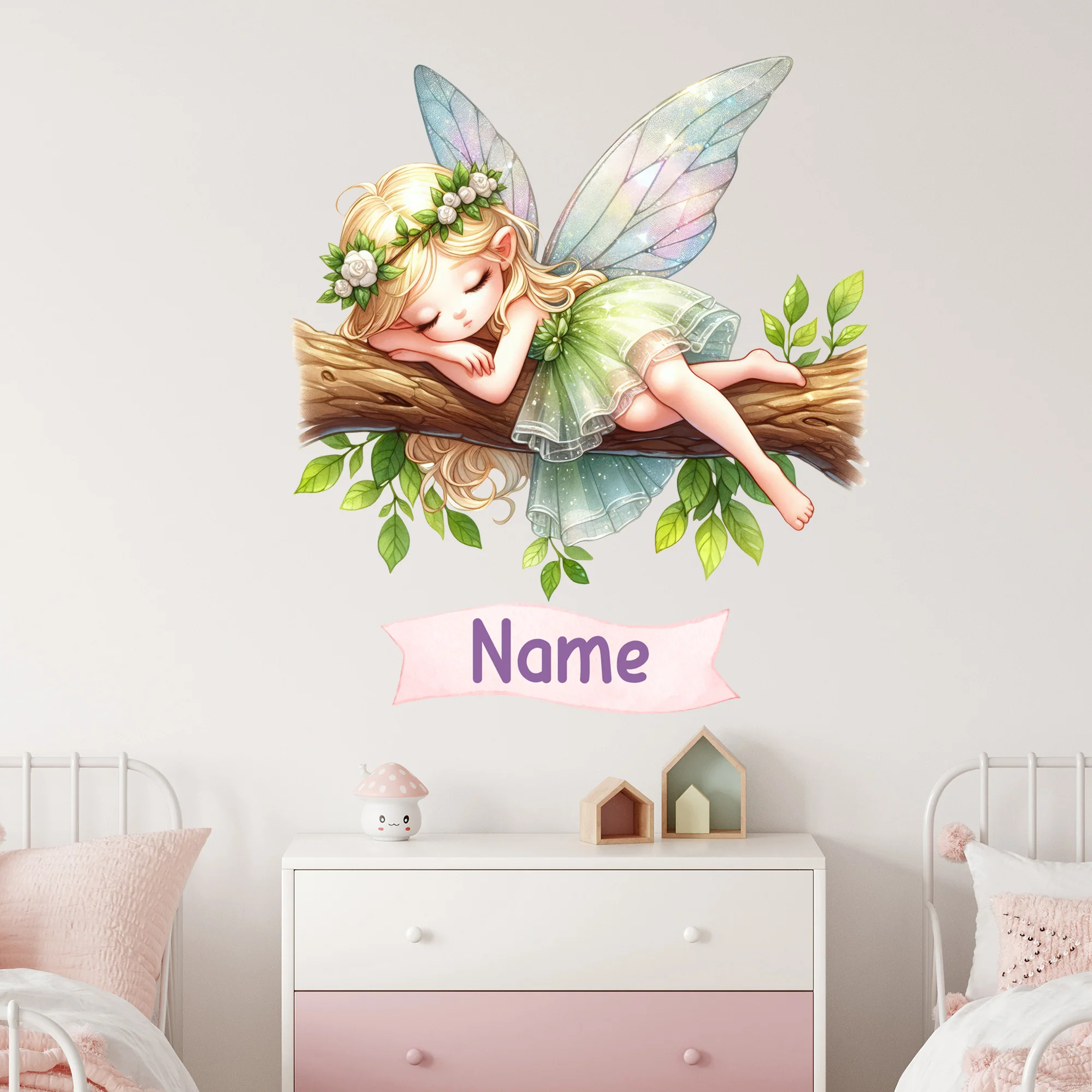Wandtattoo Fee mit Name personalisiert