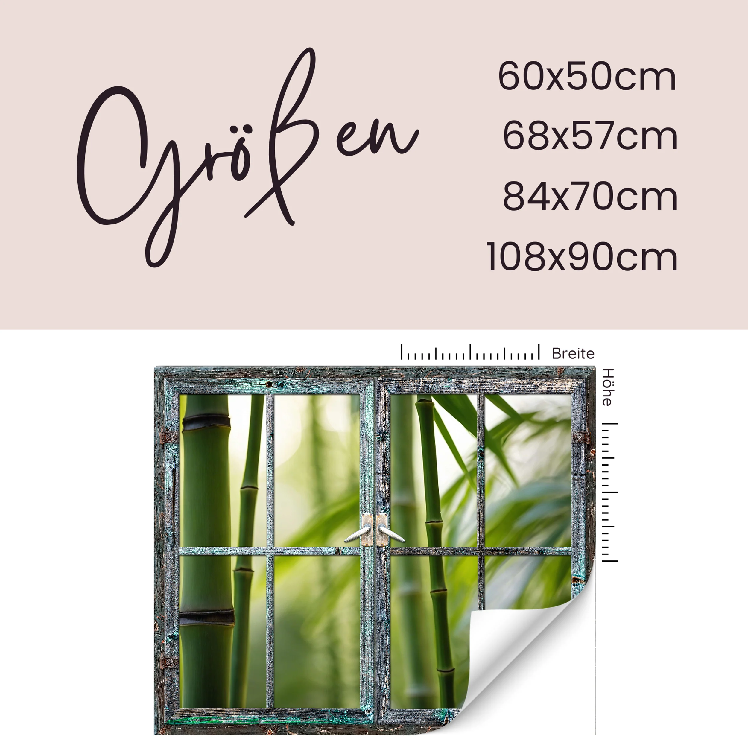 Wandtattoo Fensterblick auf Bambus - Ein Hauch von Natur - Image 3