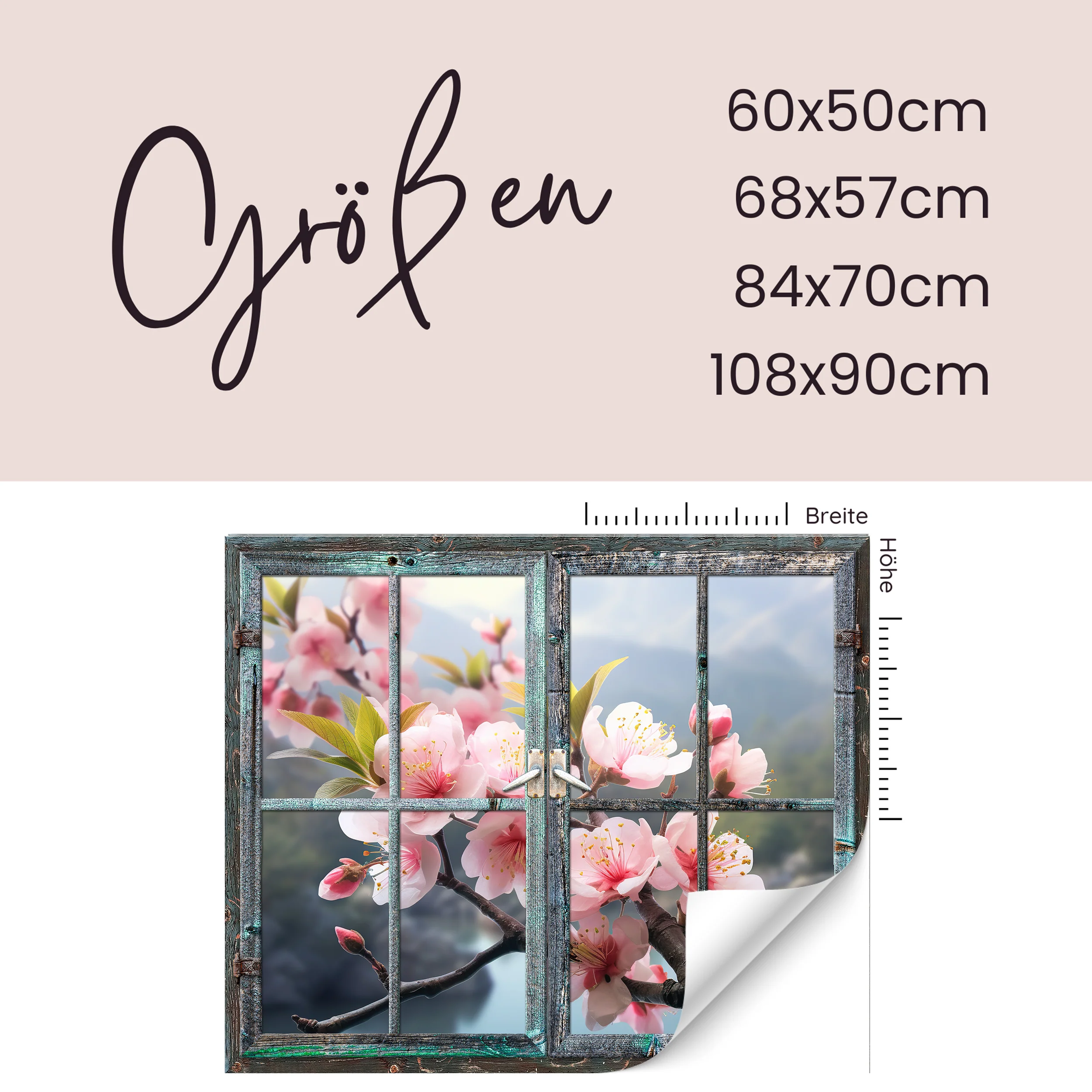 Wandtattoo Fensterblick mit Kirschblüten - Image 3